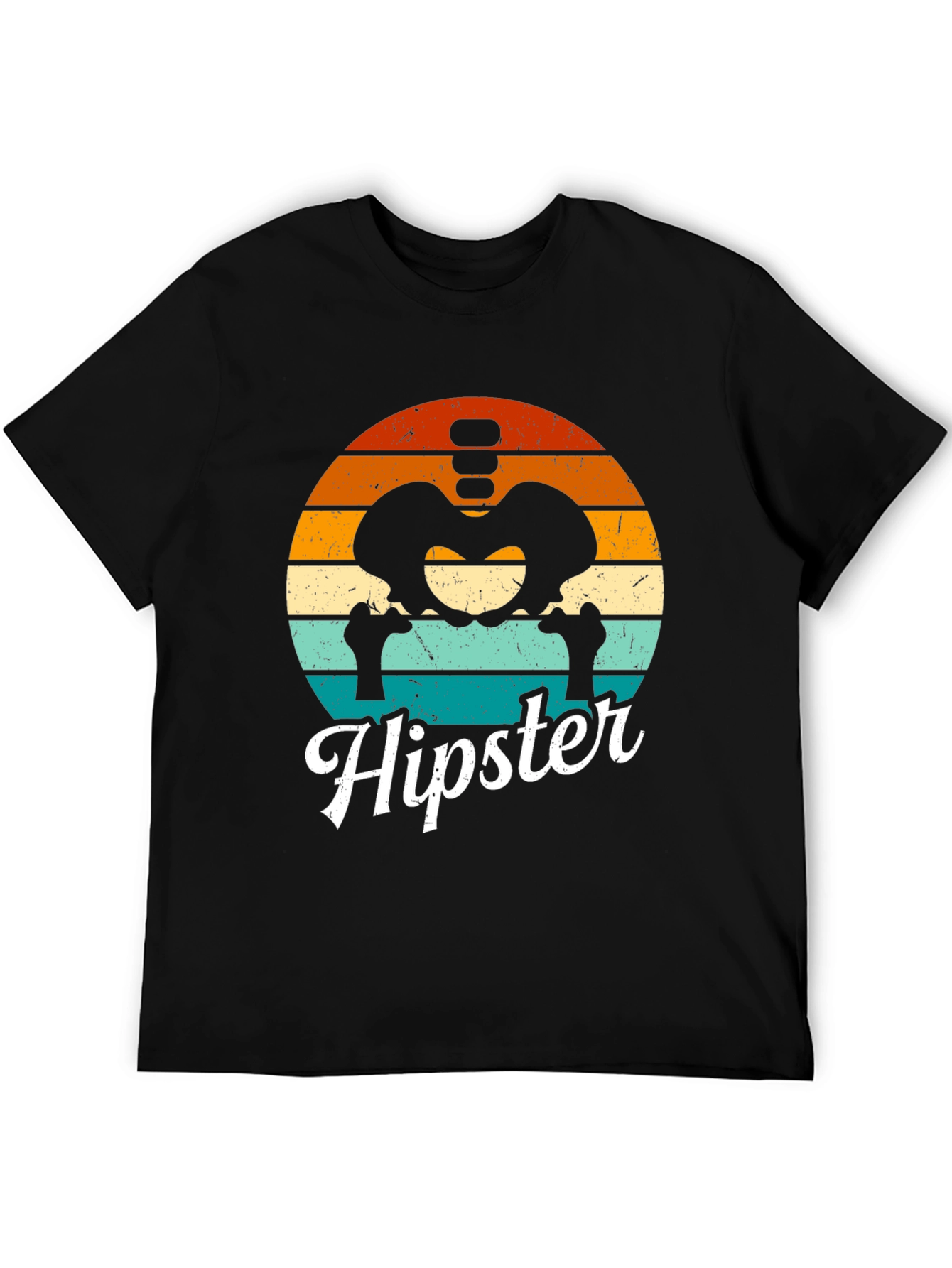 Hipster Skeleton Anatomy Graphic T-Shirt