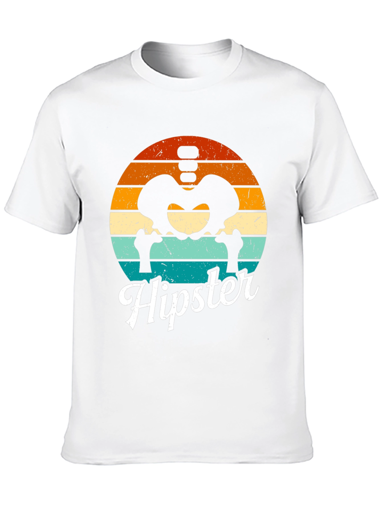 Hipster Skeleton Anatomy Graphic T-Shirt