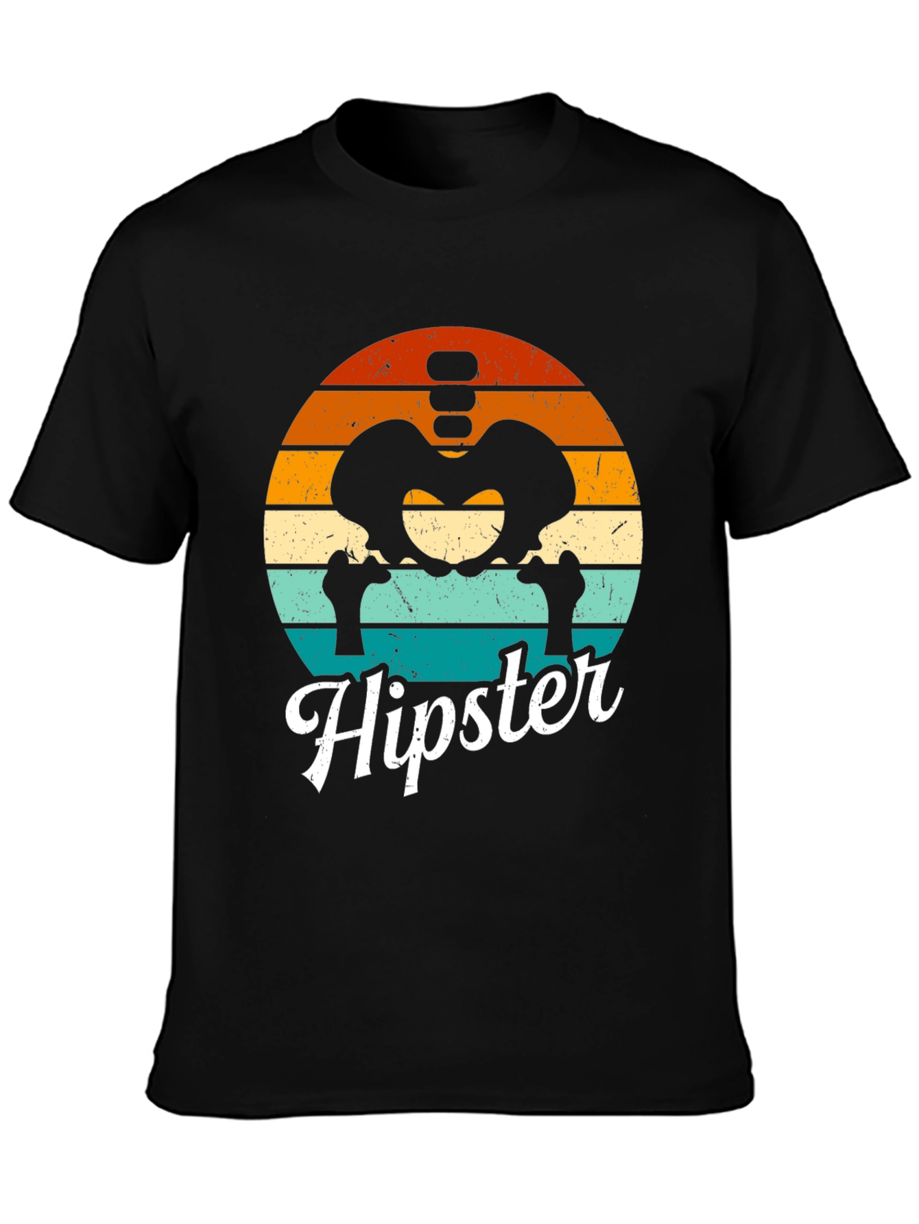 Hipster Skeleton Anatomy Graphic T-Shirt