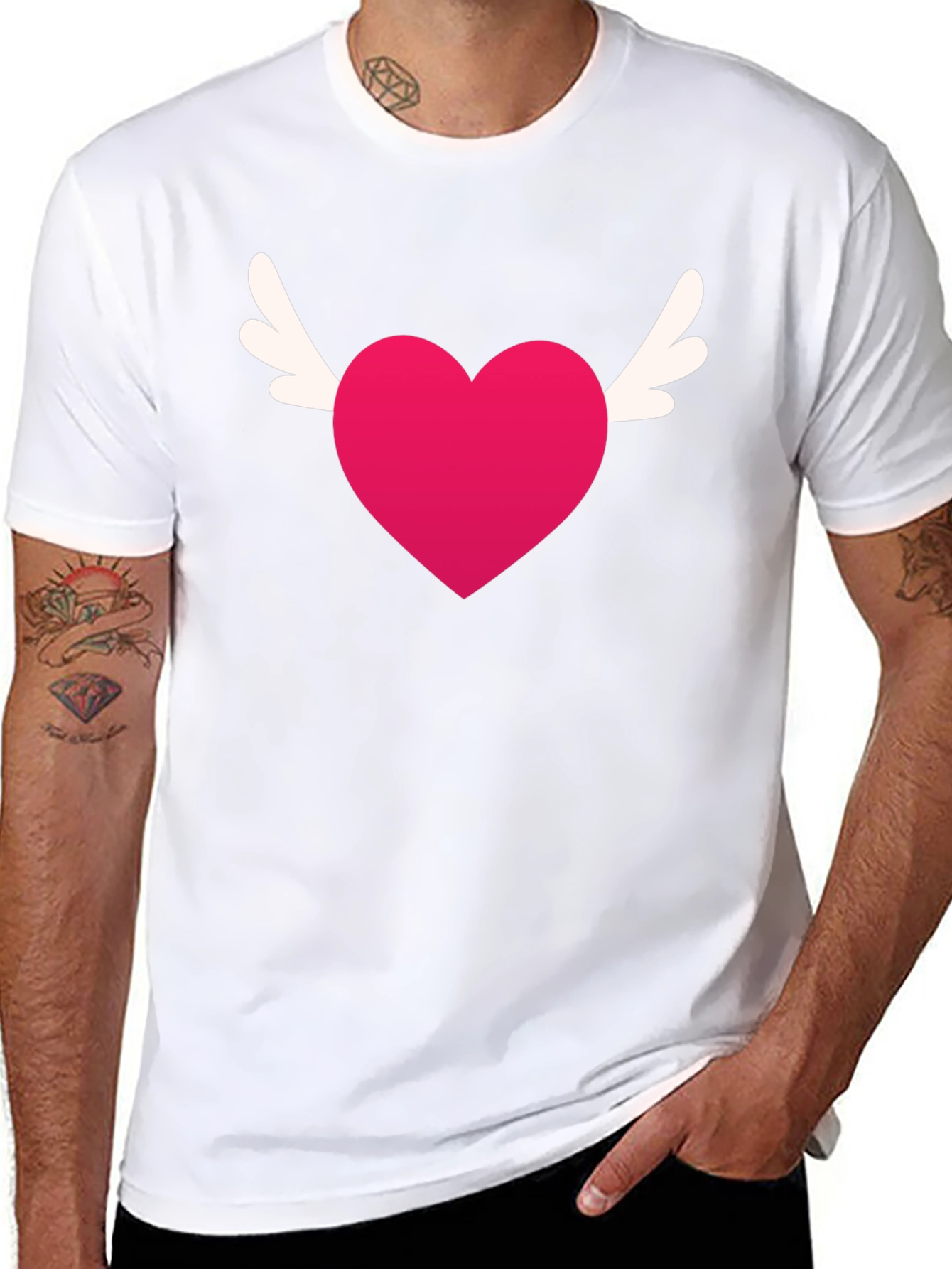 Winged Heart Tee - Black Graphic T-Shirt