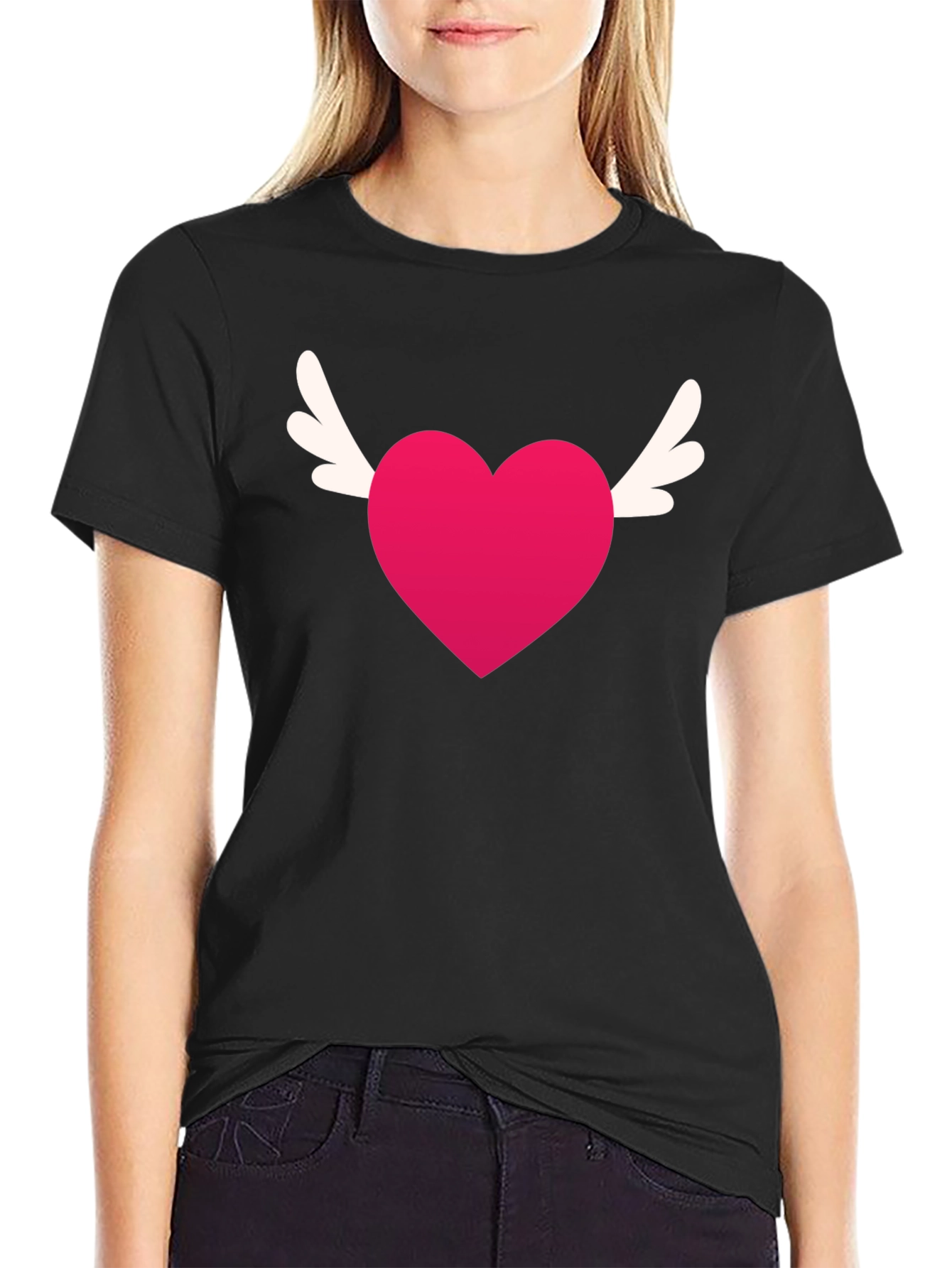 Winged Heart Tee - Black Graphic T-Shirt