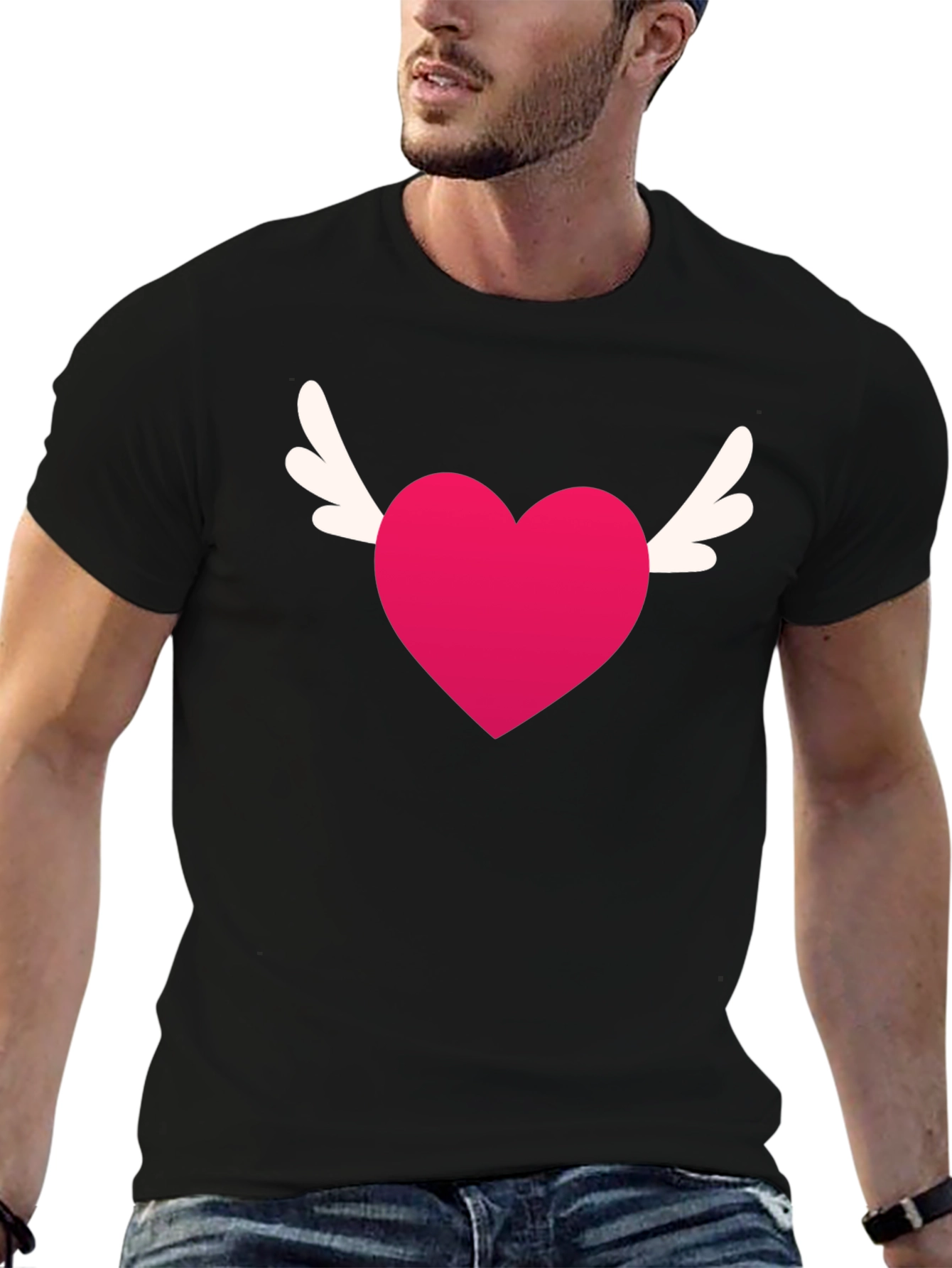 Winged Heart Tee - Black Graphic T-Shirt