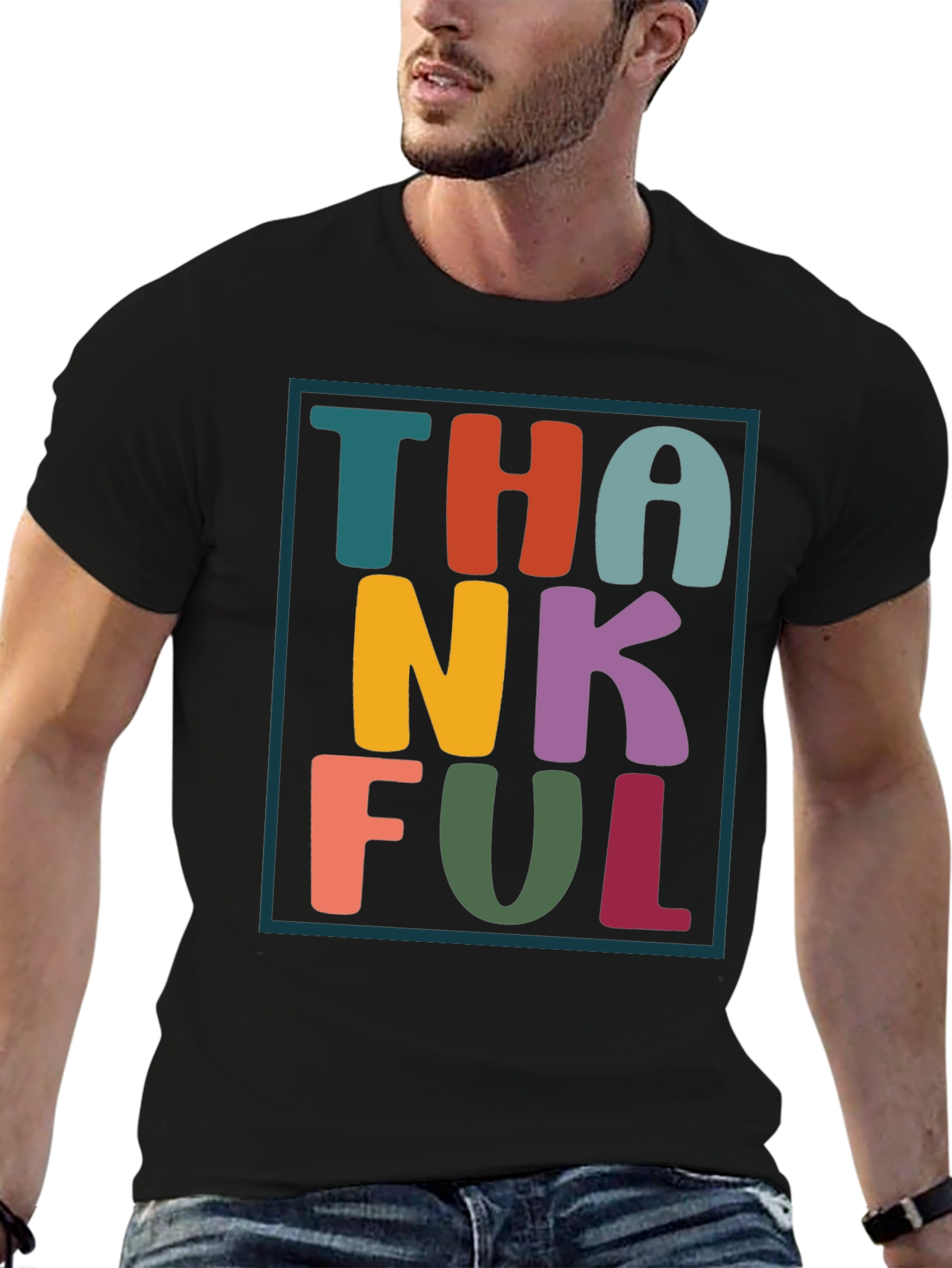 Thankful Graphic Tee - Festive Fall Apparel
