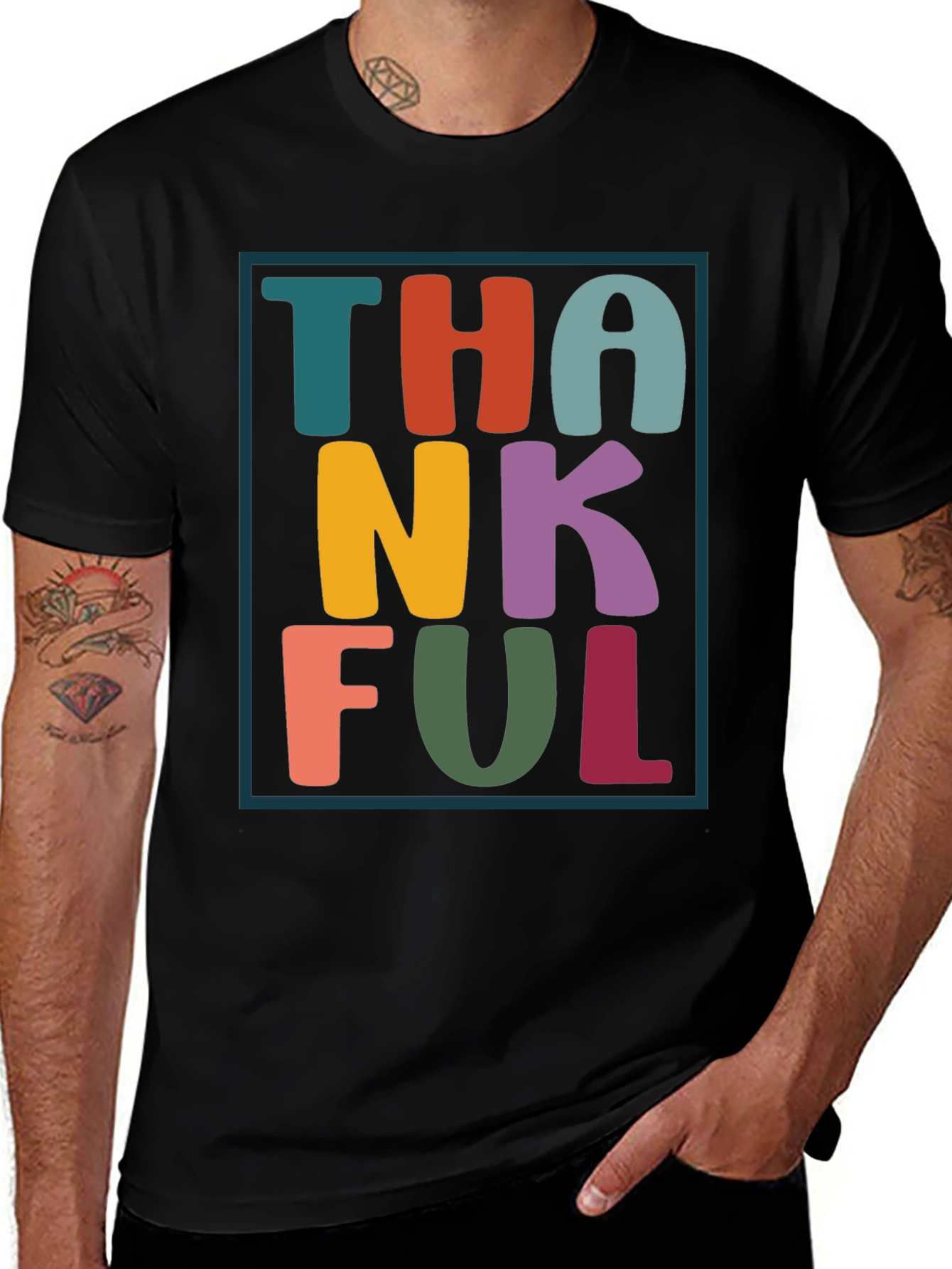 Thankful Graphic Tee - Festive Fall Apparel