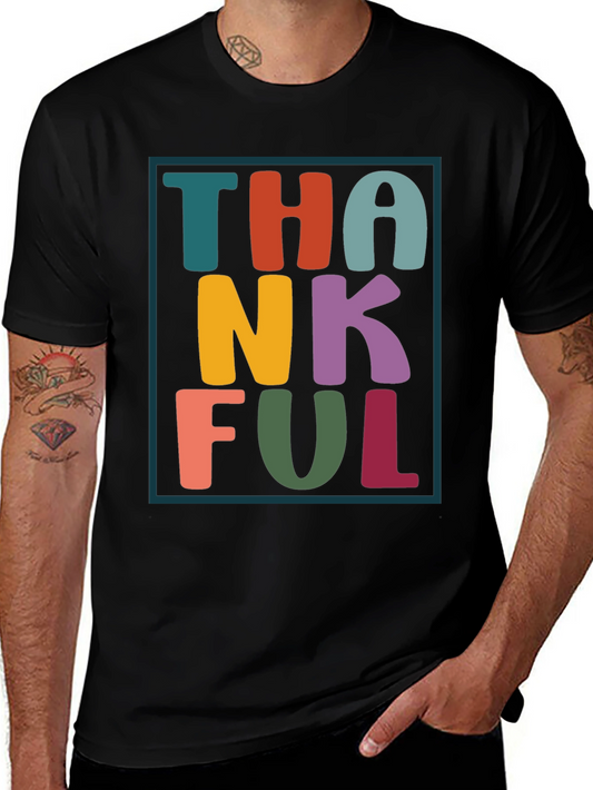 Thankful Graphic Tee - Festive Fall Apparel