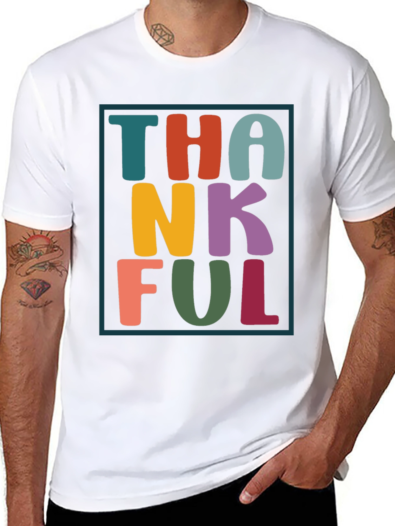 Thankful Graphic Tee - Festive Fall Apparel