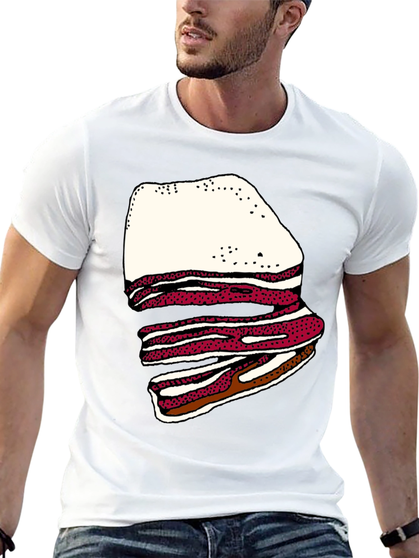 Bacon Stack Graphic T-Shirt - Casual Tee