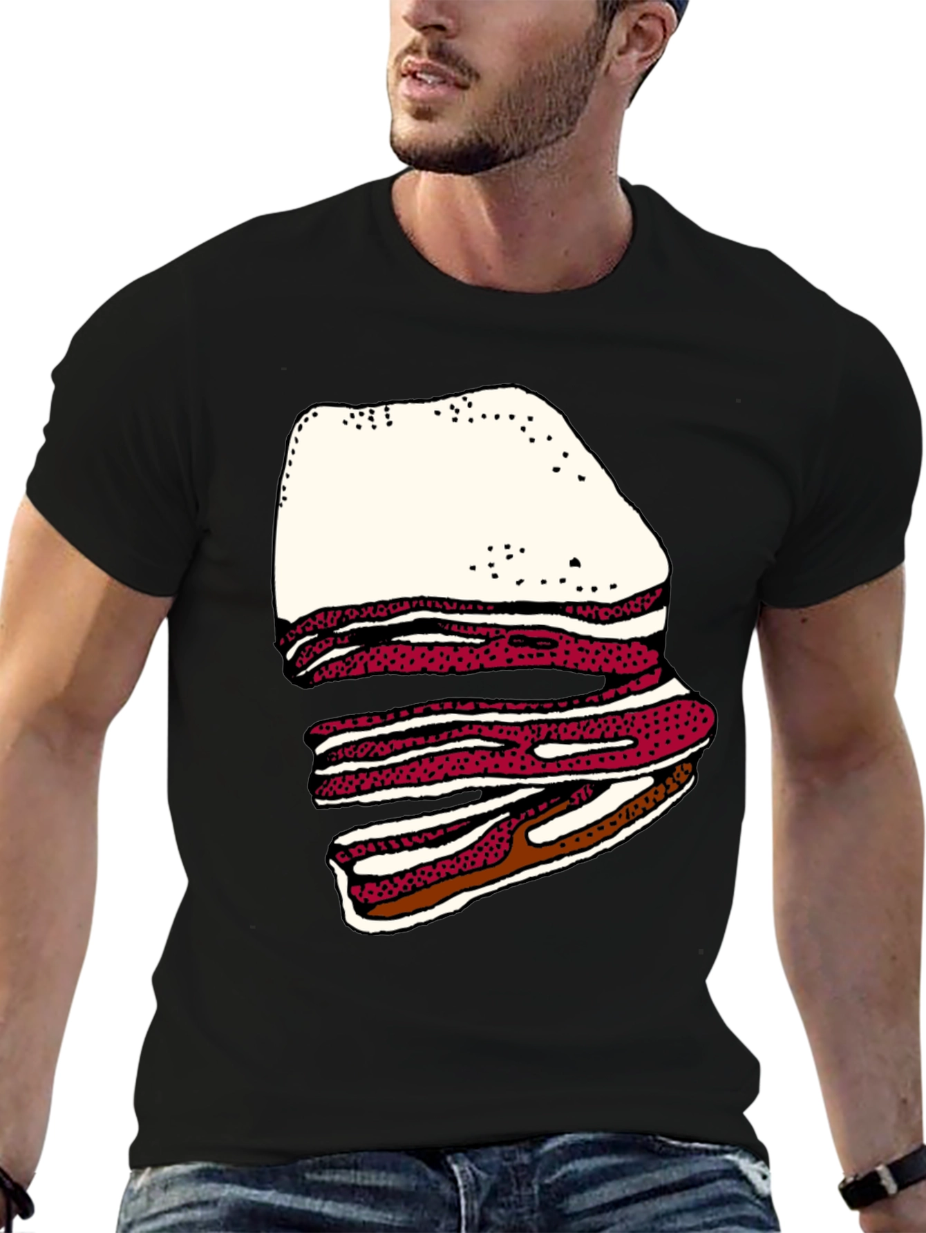 Bacon Stack Graphic T-Shirt - Casual Tee