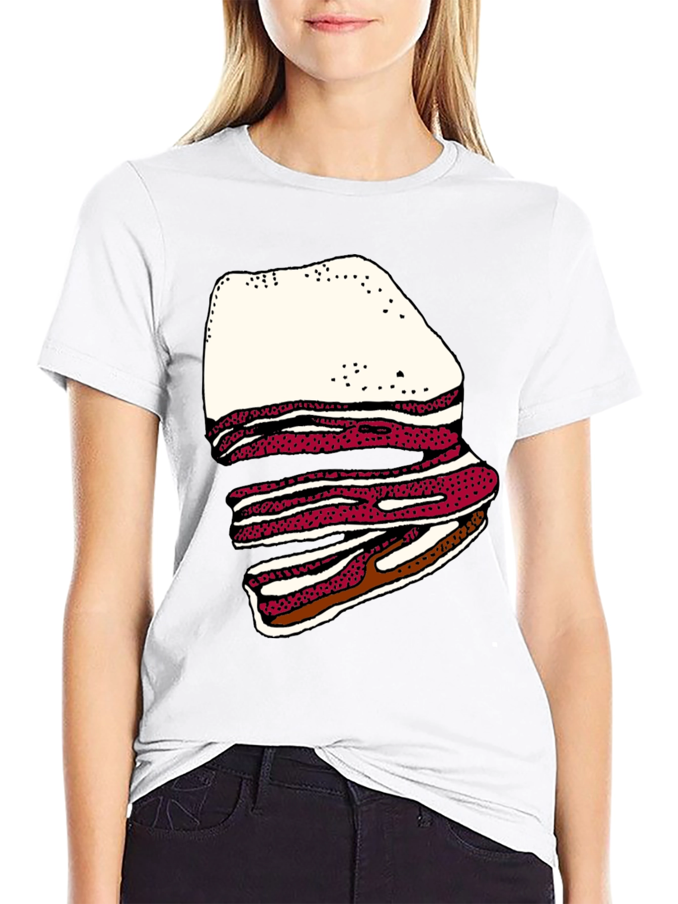 Bacon Stack Graphic T-Shirt - Casual Tee