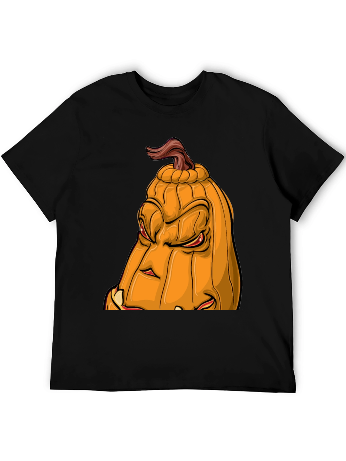 Mens Halloween Pumpkin Face Graphic Tee - Black