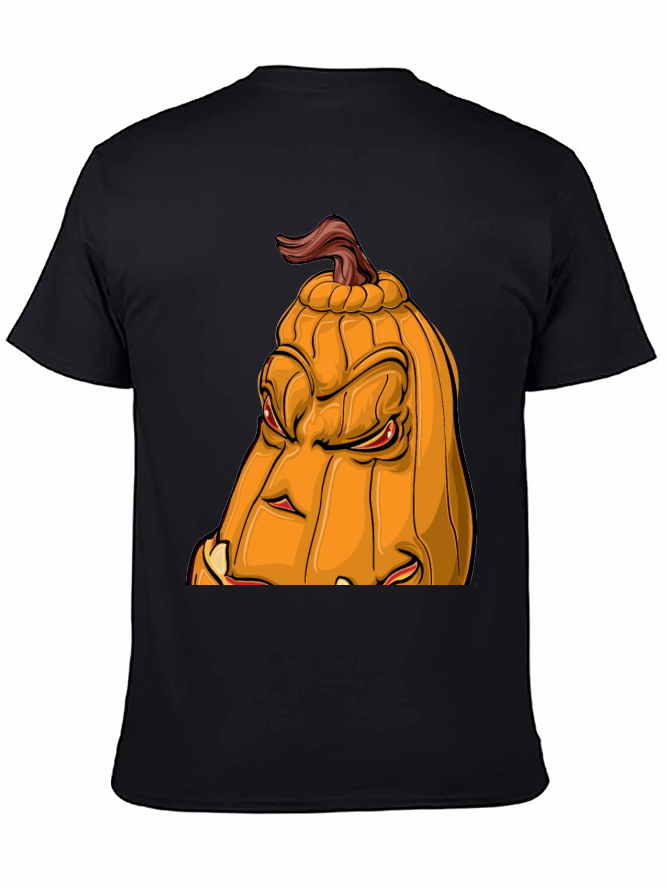 Mens Halloween Pumpkin Face Graphic Tee - Black