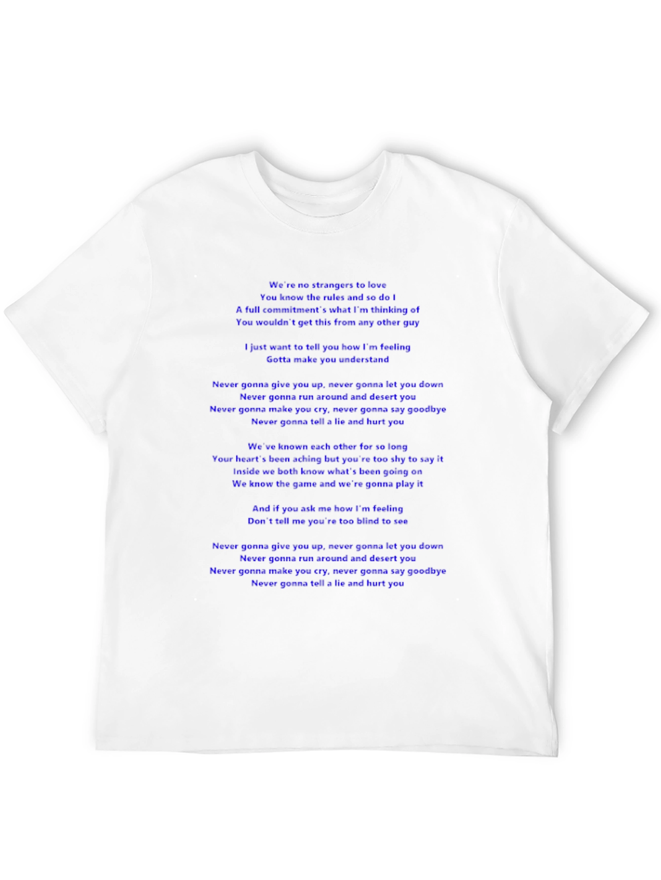 Lyric T-Shirt - Never Gonna Give You Up