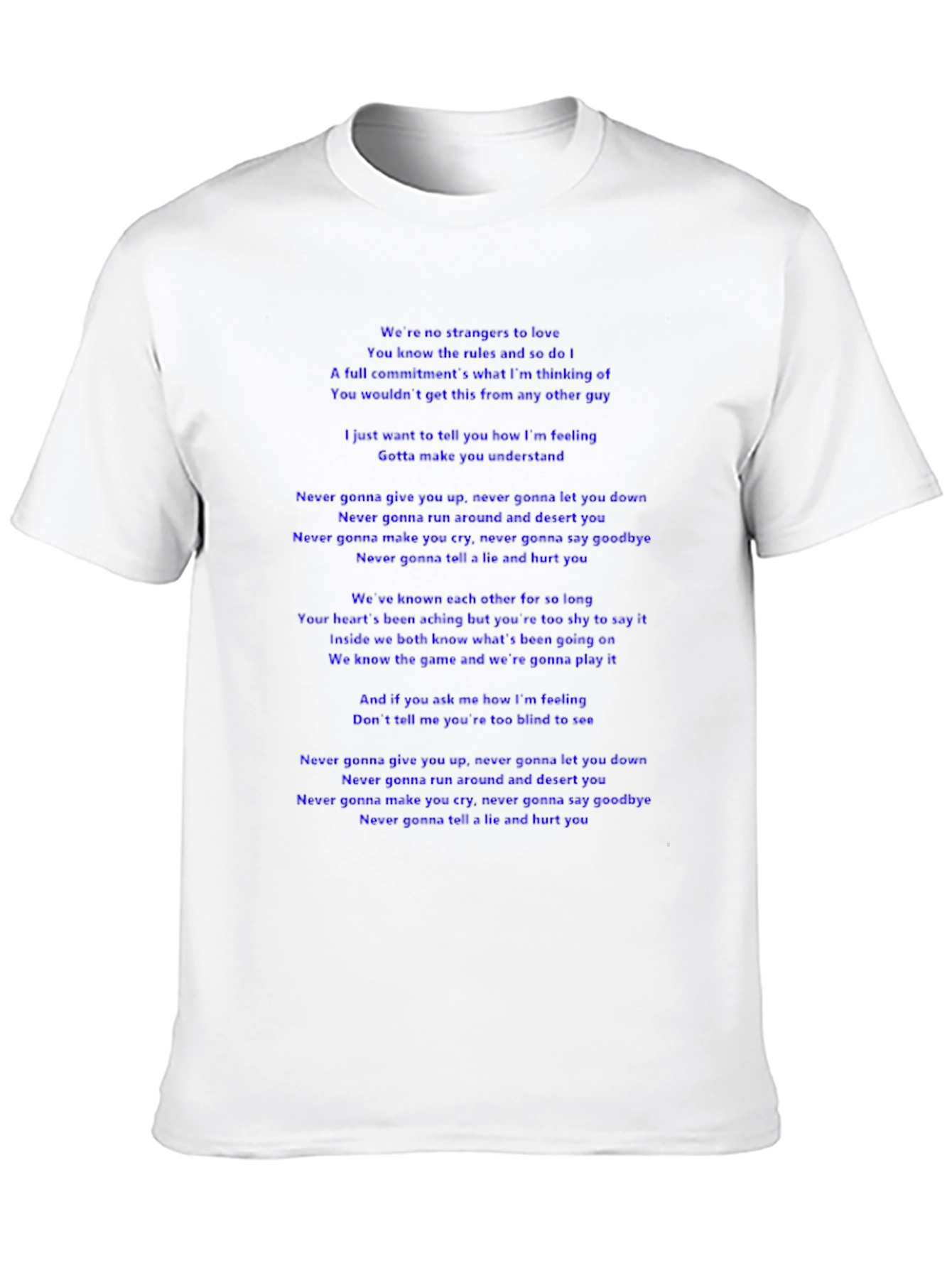 Lyric T-Shirt - Never Gonna Give You Up