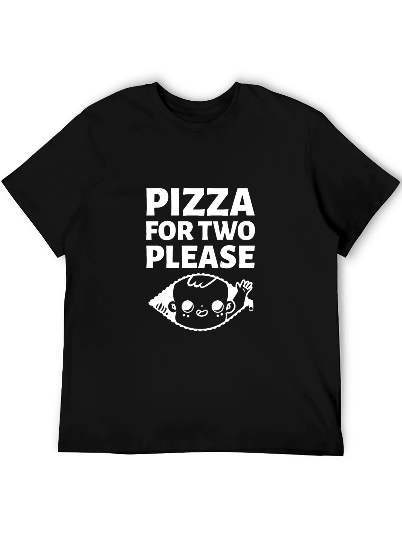 Pizza For Two Please Black Graphic Tee