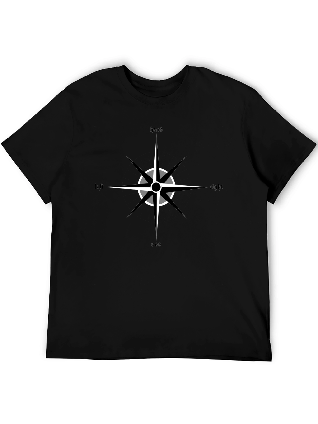 Directional Compass Black Graphic Tee