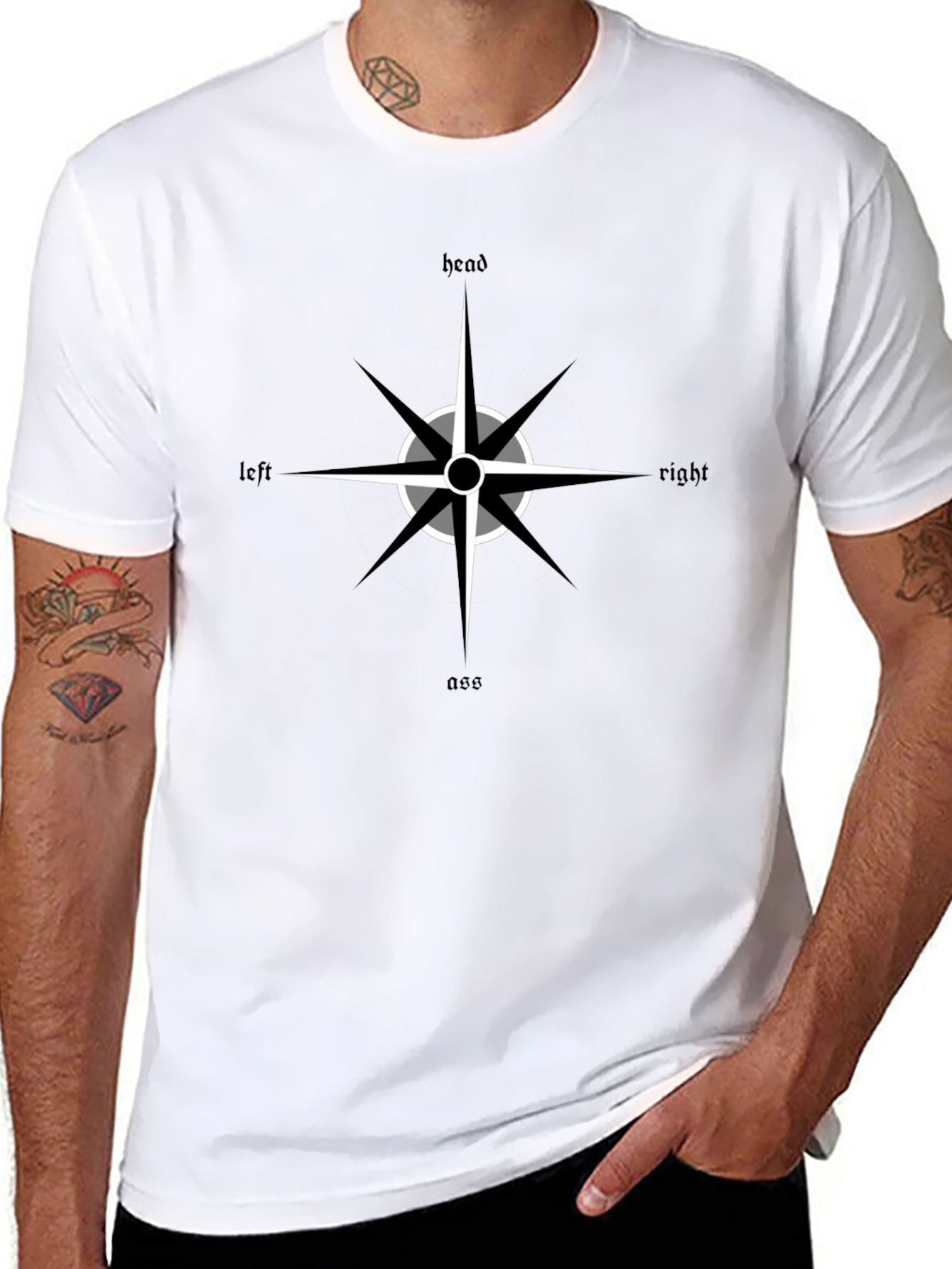 Directional Compass Black Graphic Tee