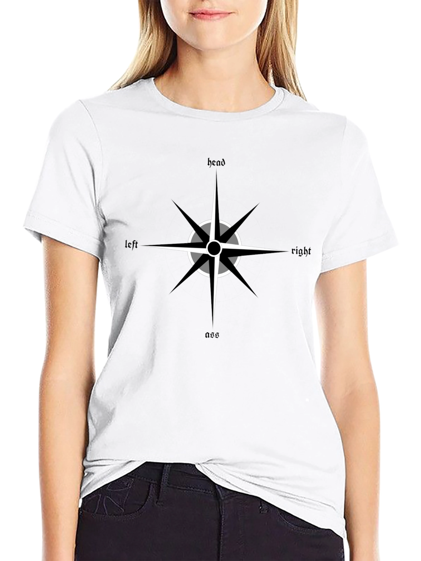 Directional Compass Black Graphic Tee