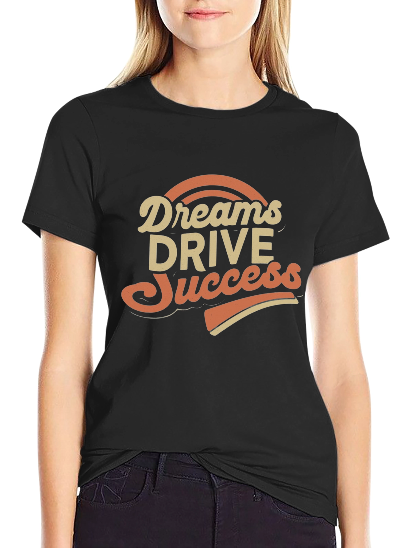 Dreams Drive Success Black Graphic Tee