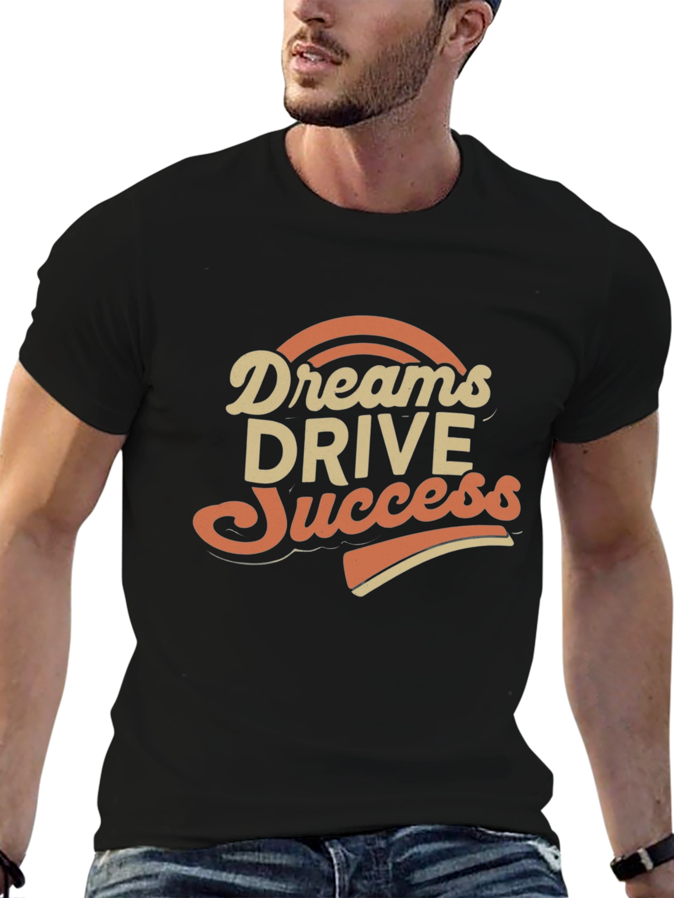 Dreams Drive Success Black Graphic Tee