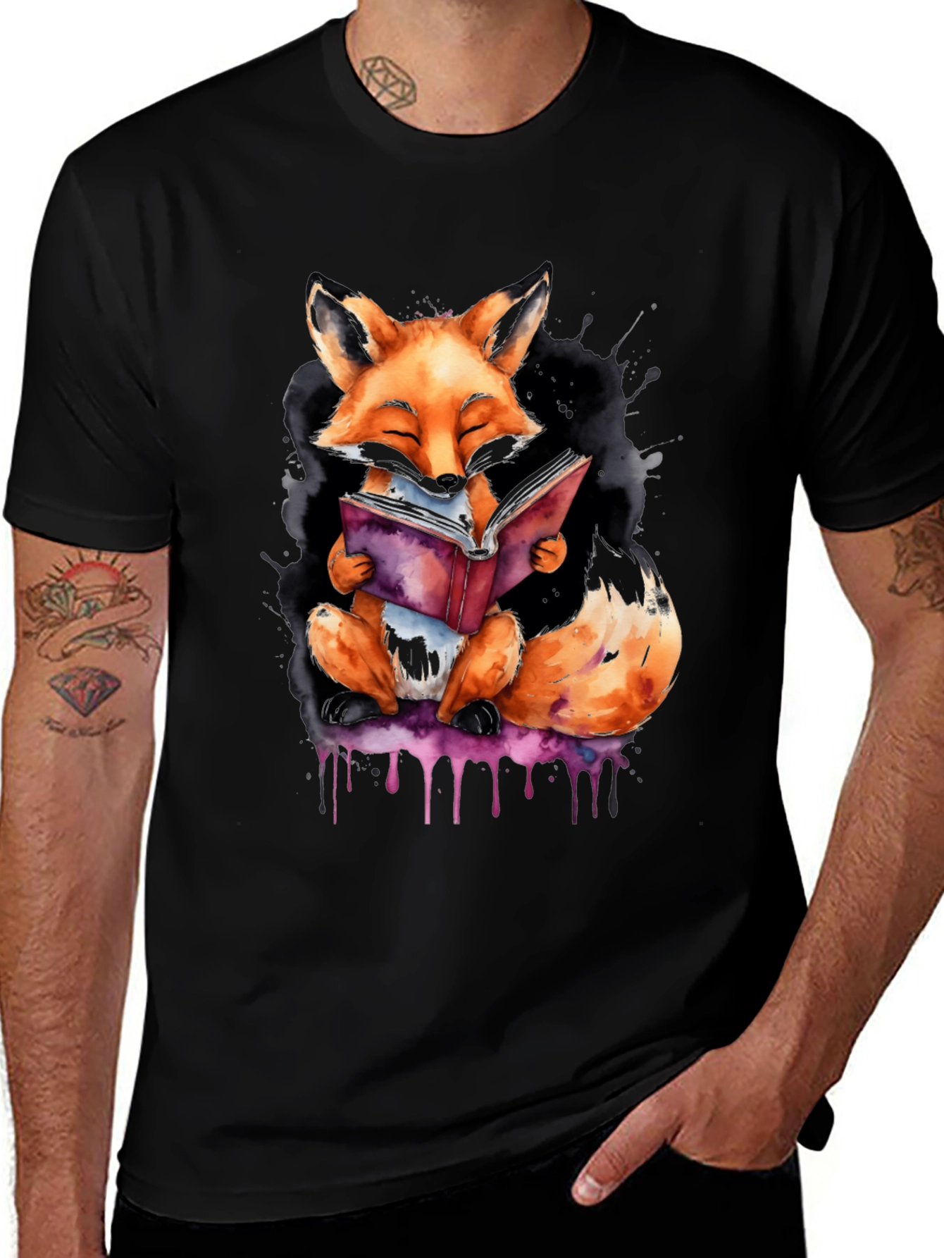 Reading Fox Graphic Tee - Stylish Unisex T-Shirt
