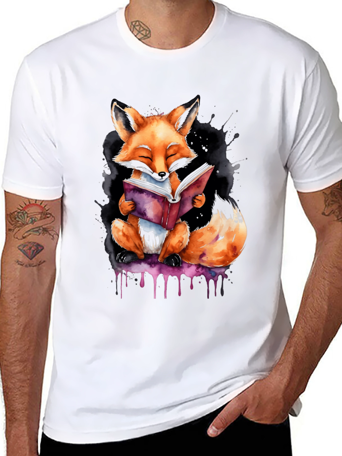 Reading Fox Graphic Tee - Stylish Unisex T-Shirt