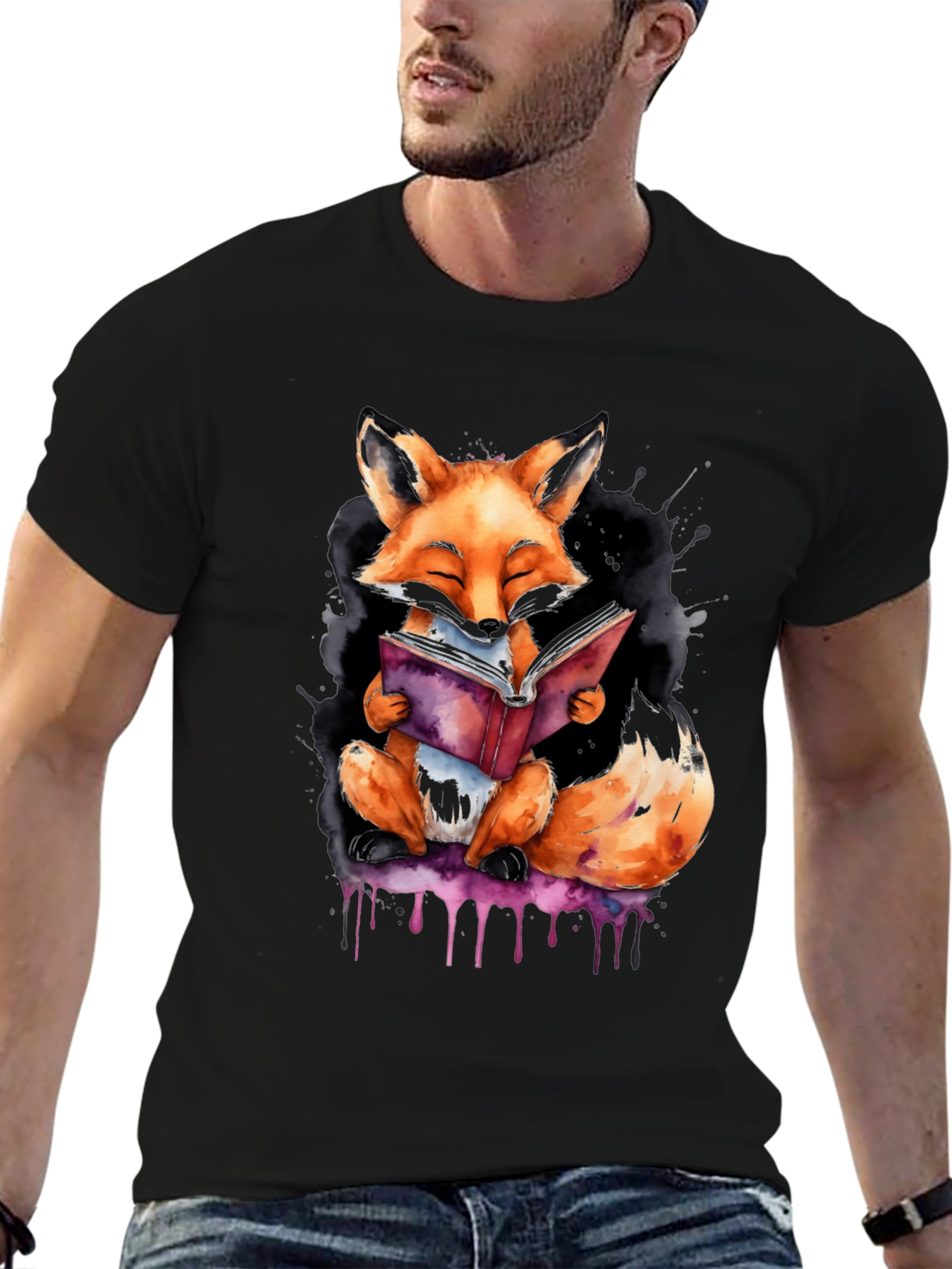 Reading Fox Graphic Tee - Stylish Unisex T-Shirt