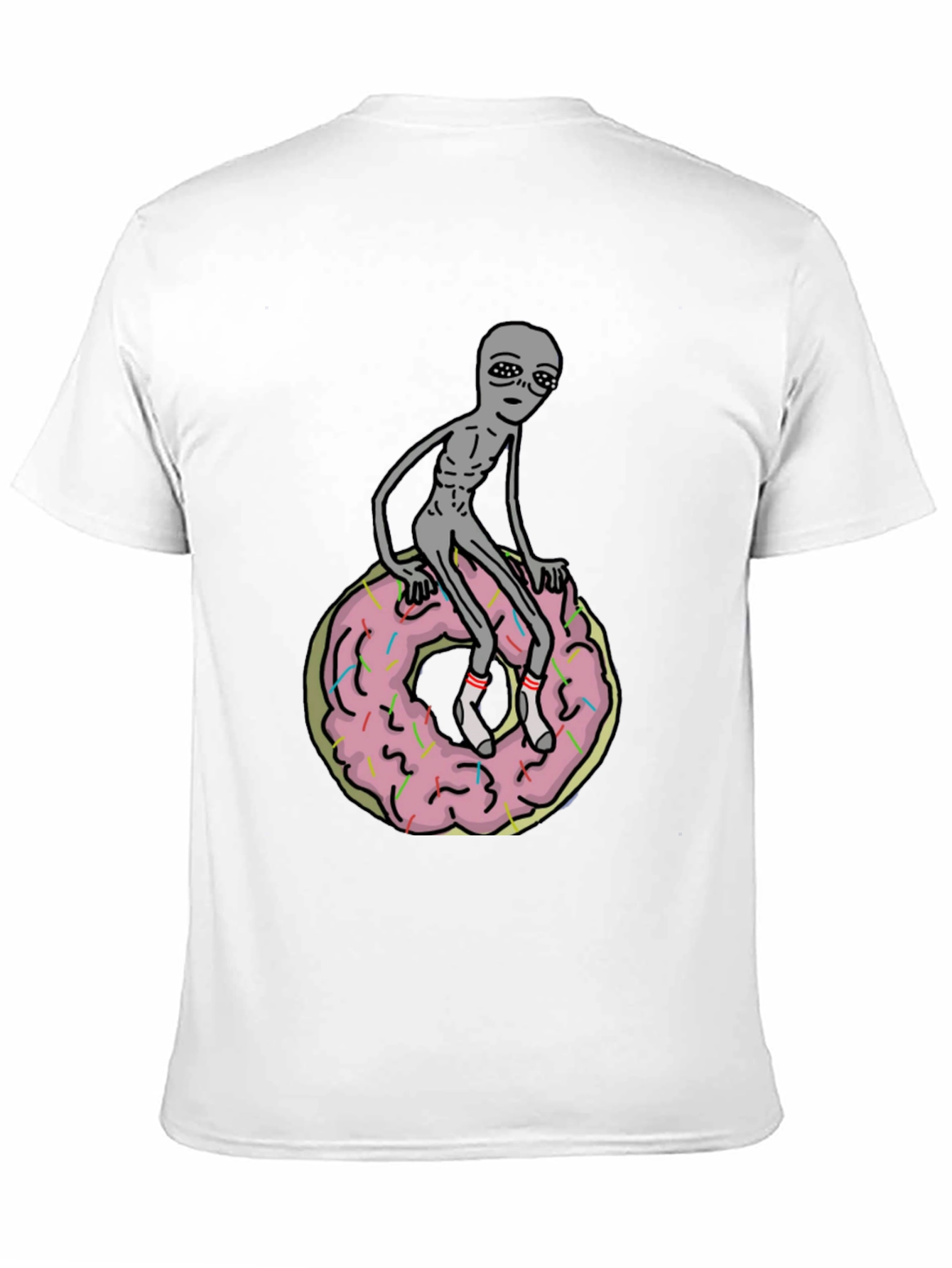 Alien on Donut T-Shirt - Black Graphic Tee