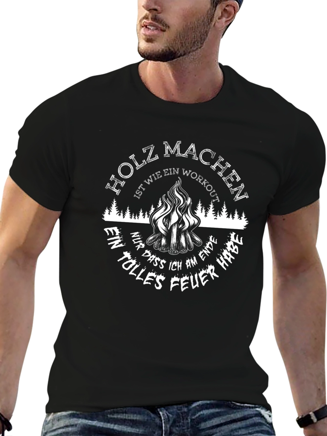 Holz Machen Workout Black T-Shirt