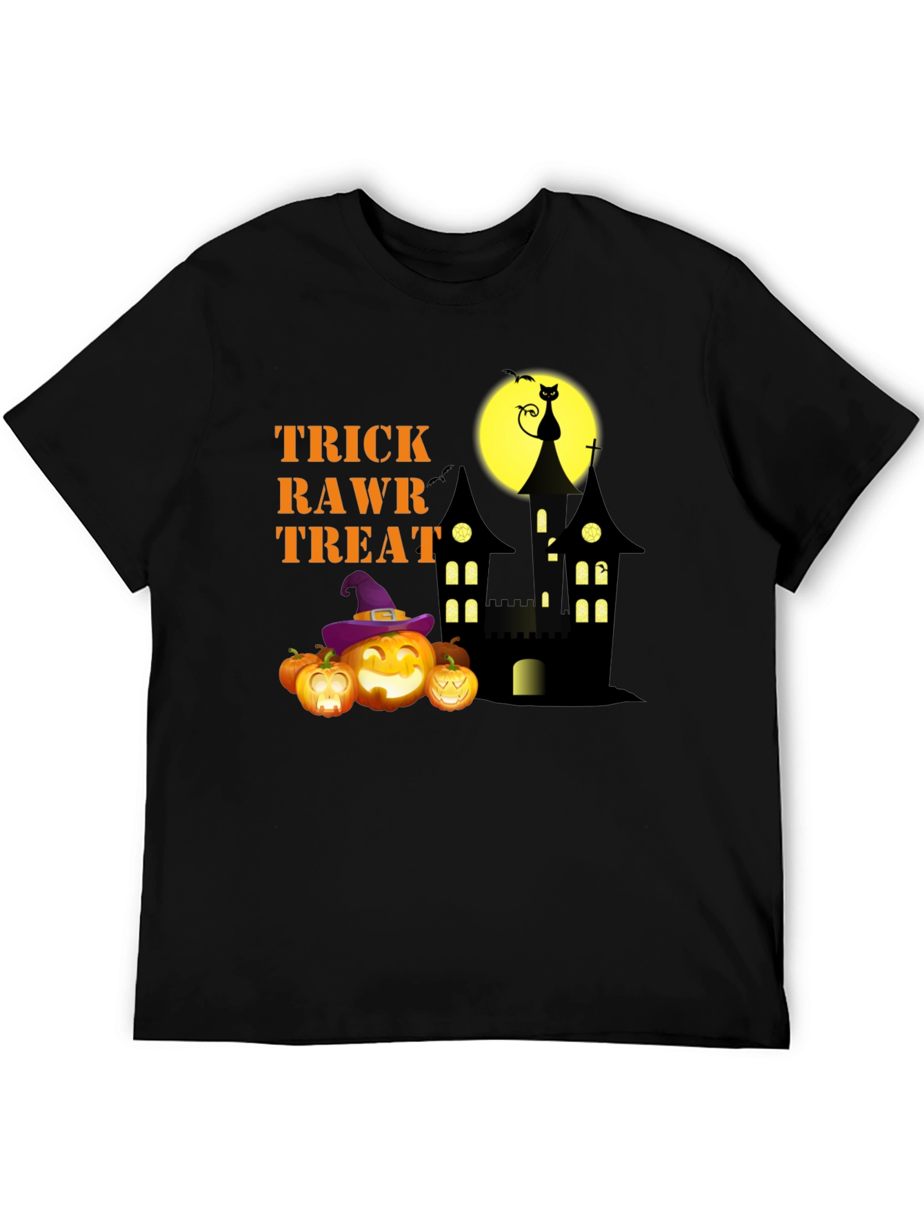 Halloween Trick Rawr Treat Graphic Tee