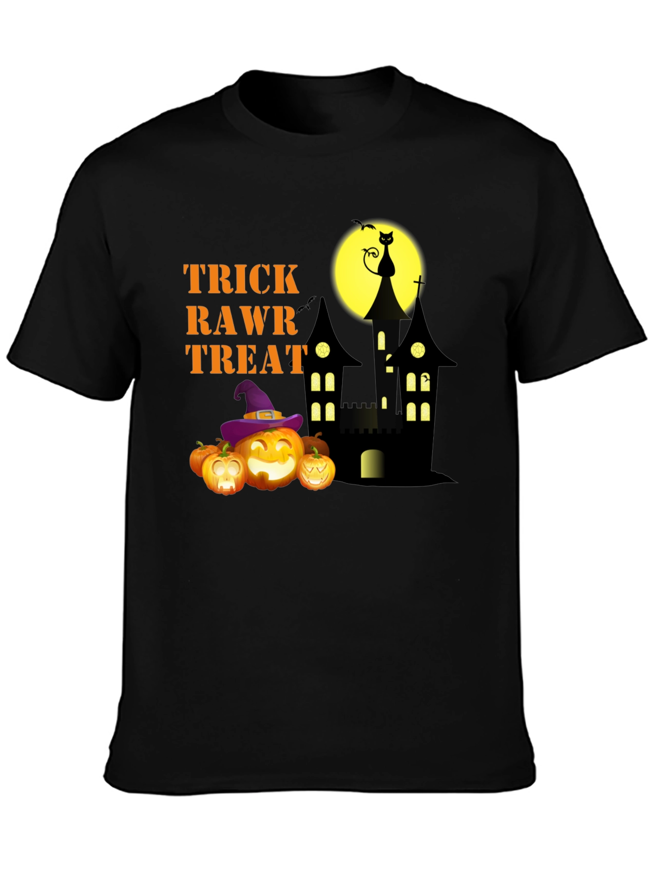 Halloween Trick Rawr Treat Graphic Tee