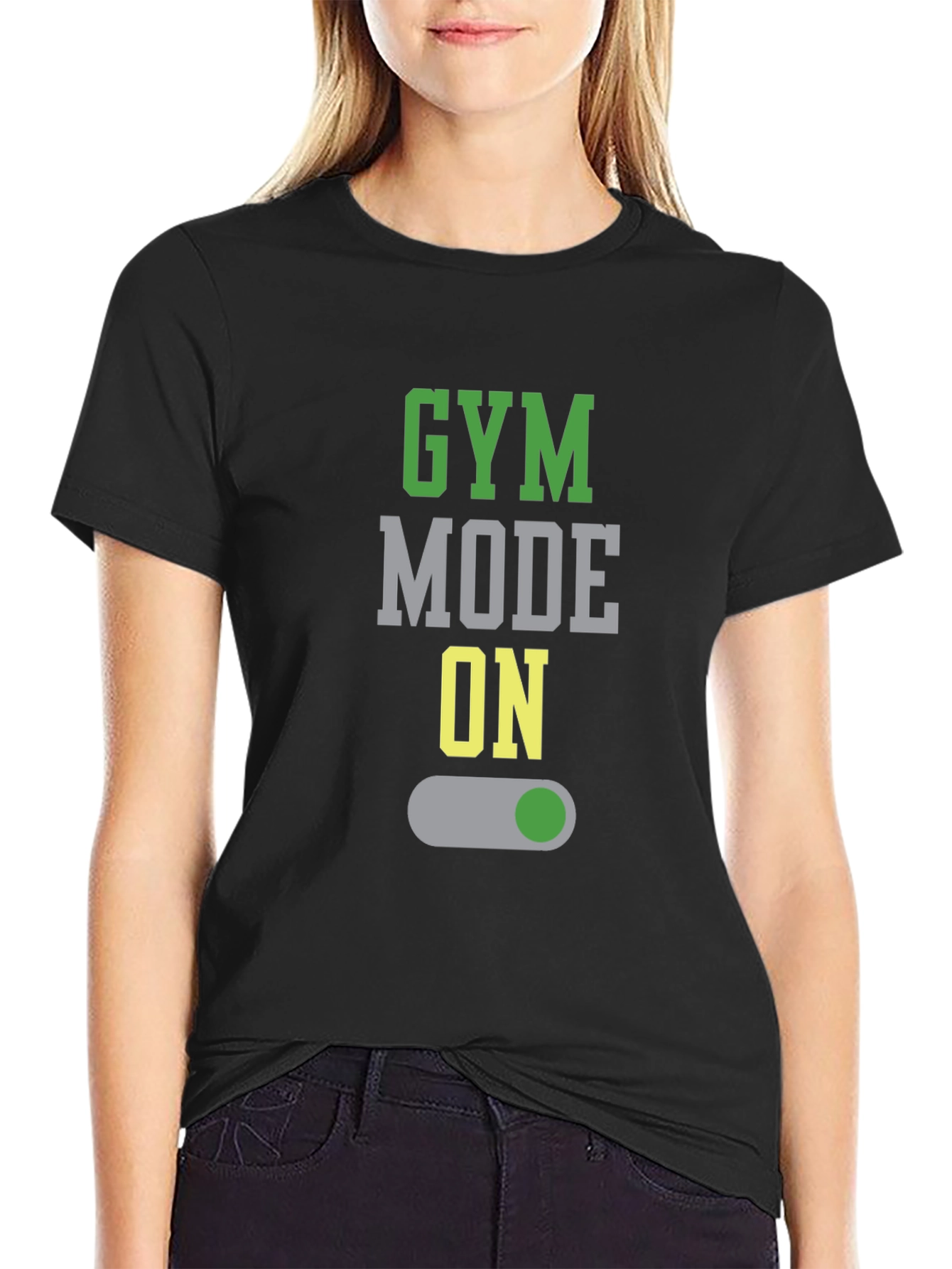 Gym Mode On Graphic Tee - Black