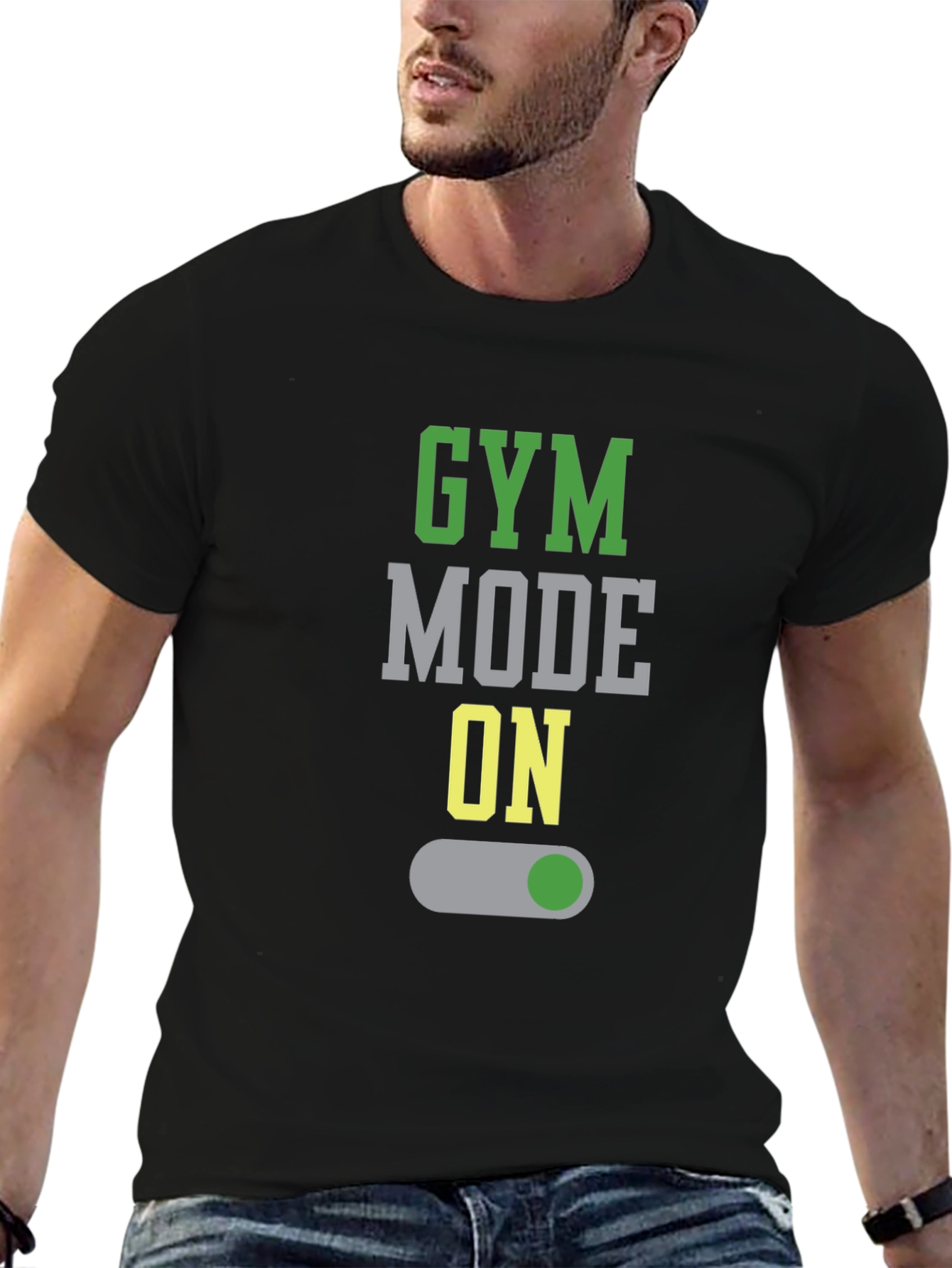 Gym Mode On Graphic Tee - Black