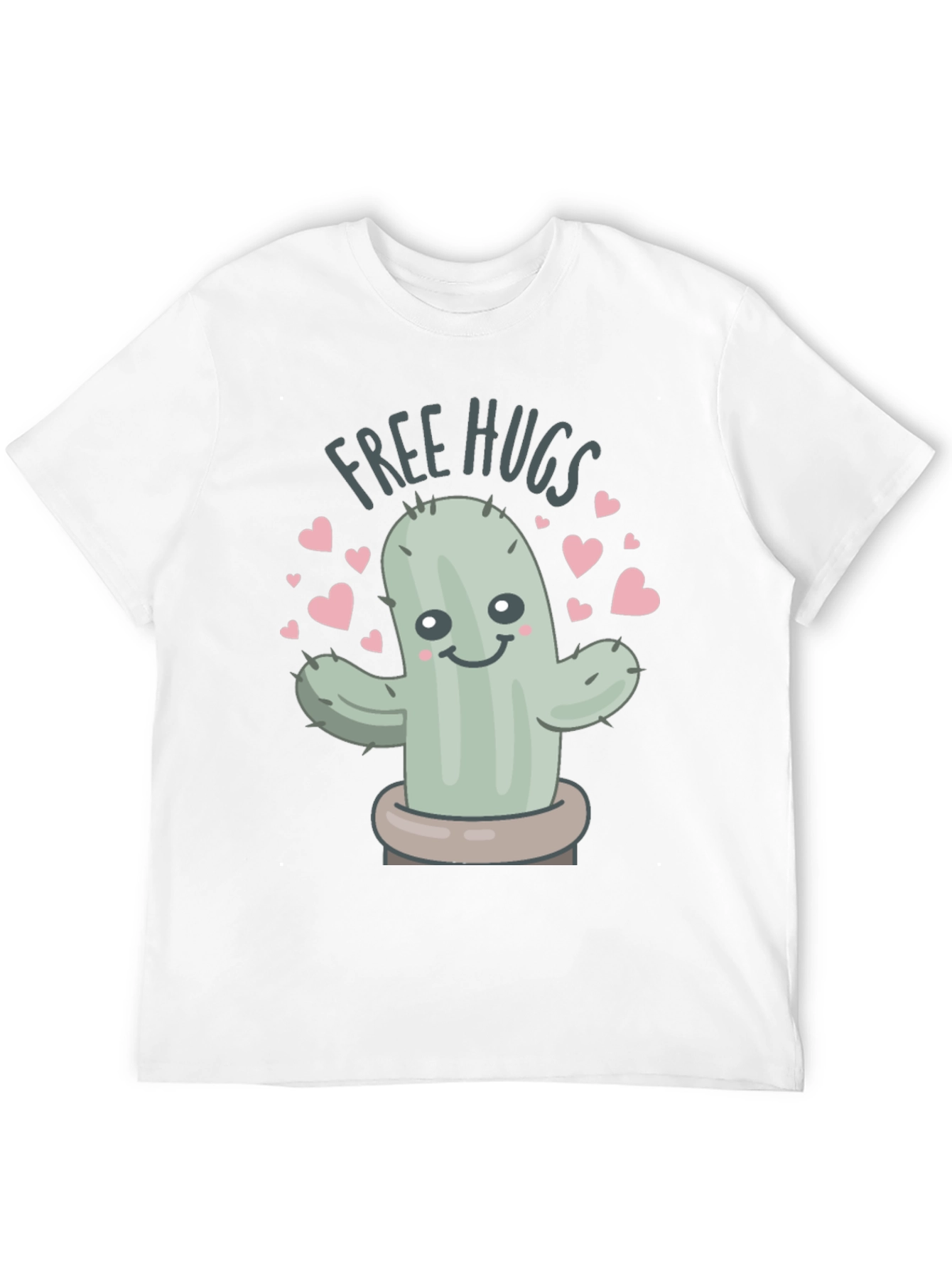 Free Hugs Cactus Graphic Tee - Unisex Black T-Shirt