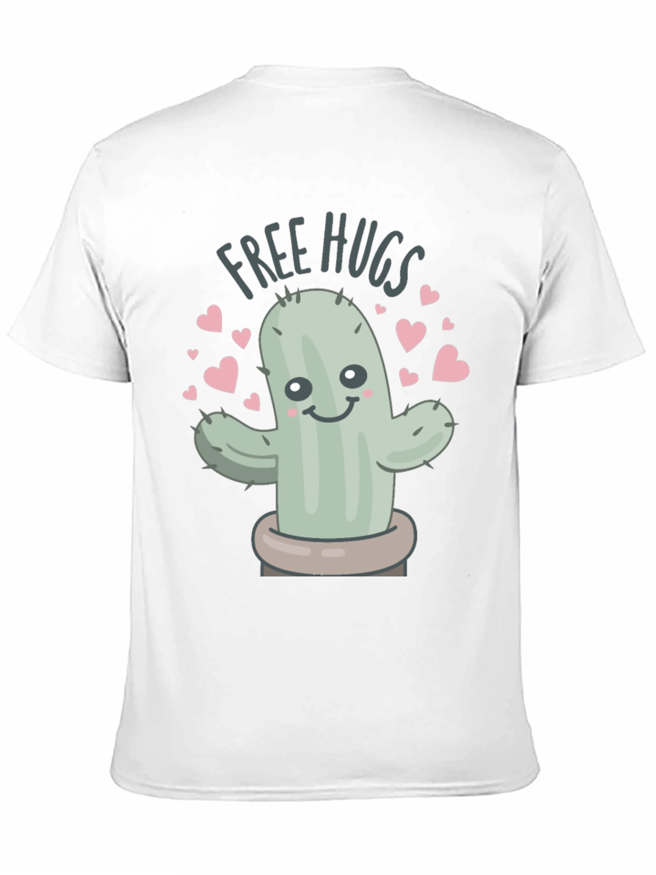Free Hugs Cactus Graphic Tee - Unisex Black T-Shirt