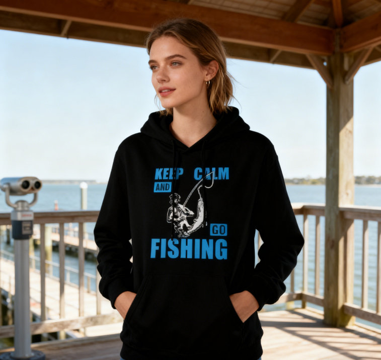 Angler’s Statement Fishing Rod Design Hoodie