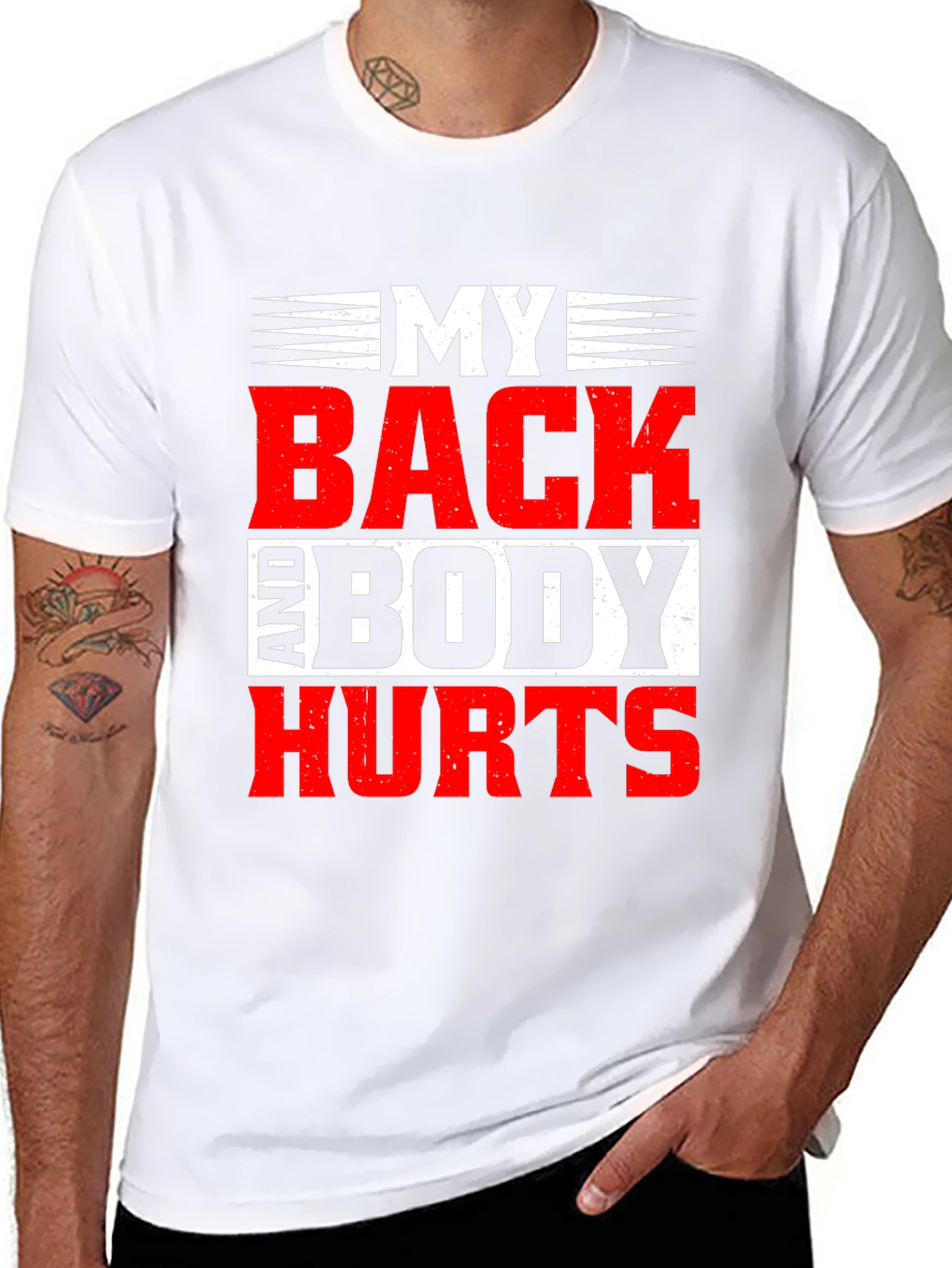 My Back And Body Hurts Graphic Tee - Black