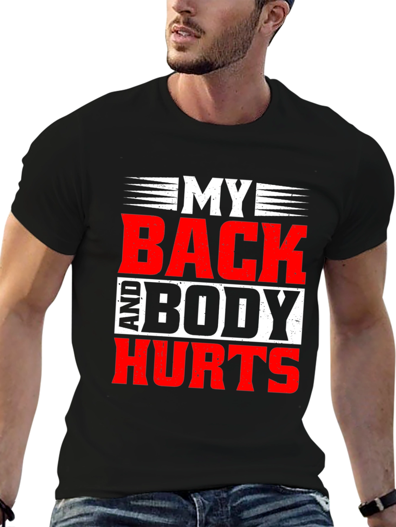 My Back And Body Hurts Graphic Tee - Black