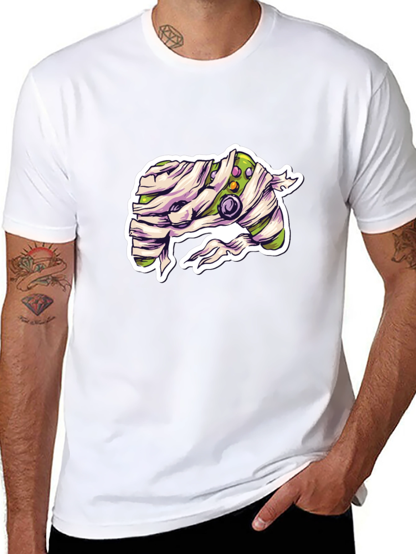 Mummy Controller Graphic T-Shirt - Gamer Halloween Tee