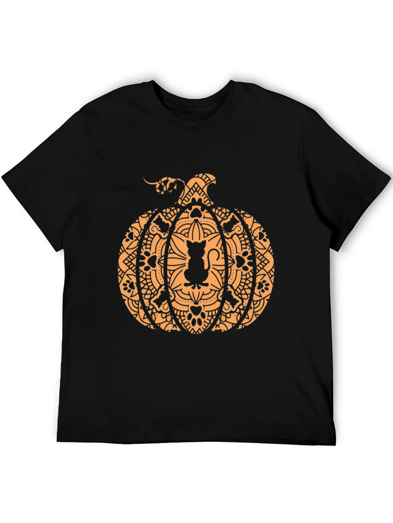 Halloween Cat Pumpkin Graphic Tee - Spooky Season Style!