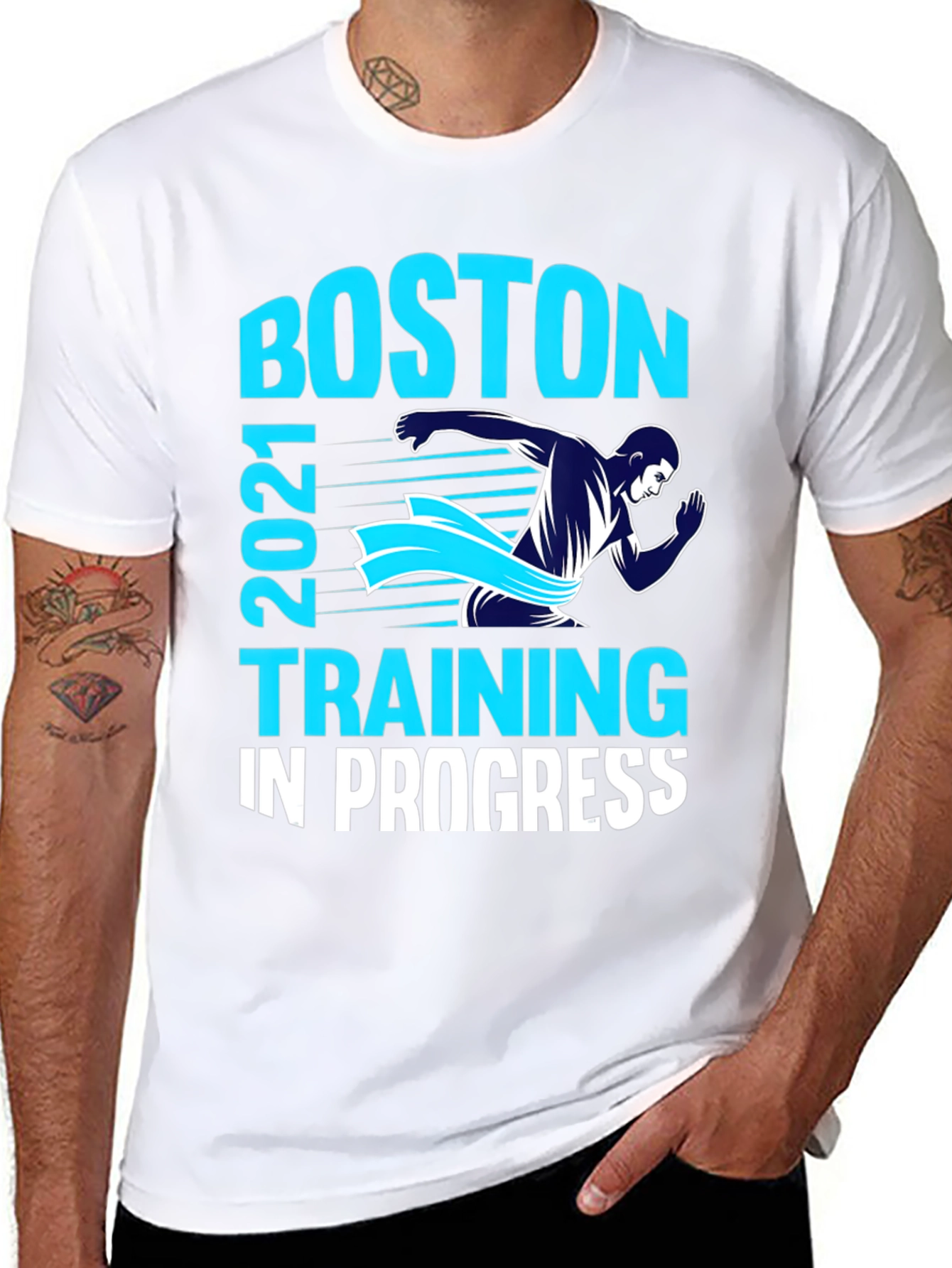 Boston 2021 Training In Progress Mens Black T-Shirt