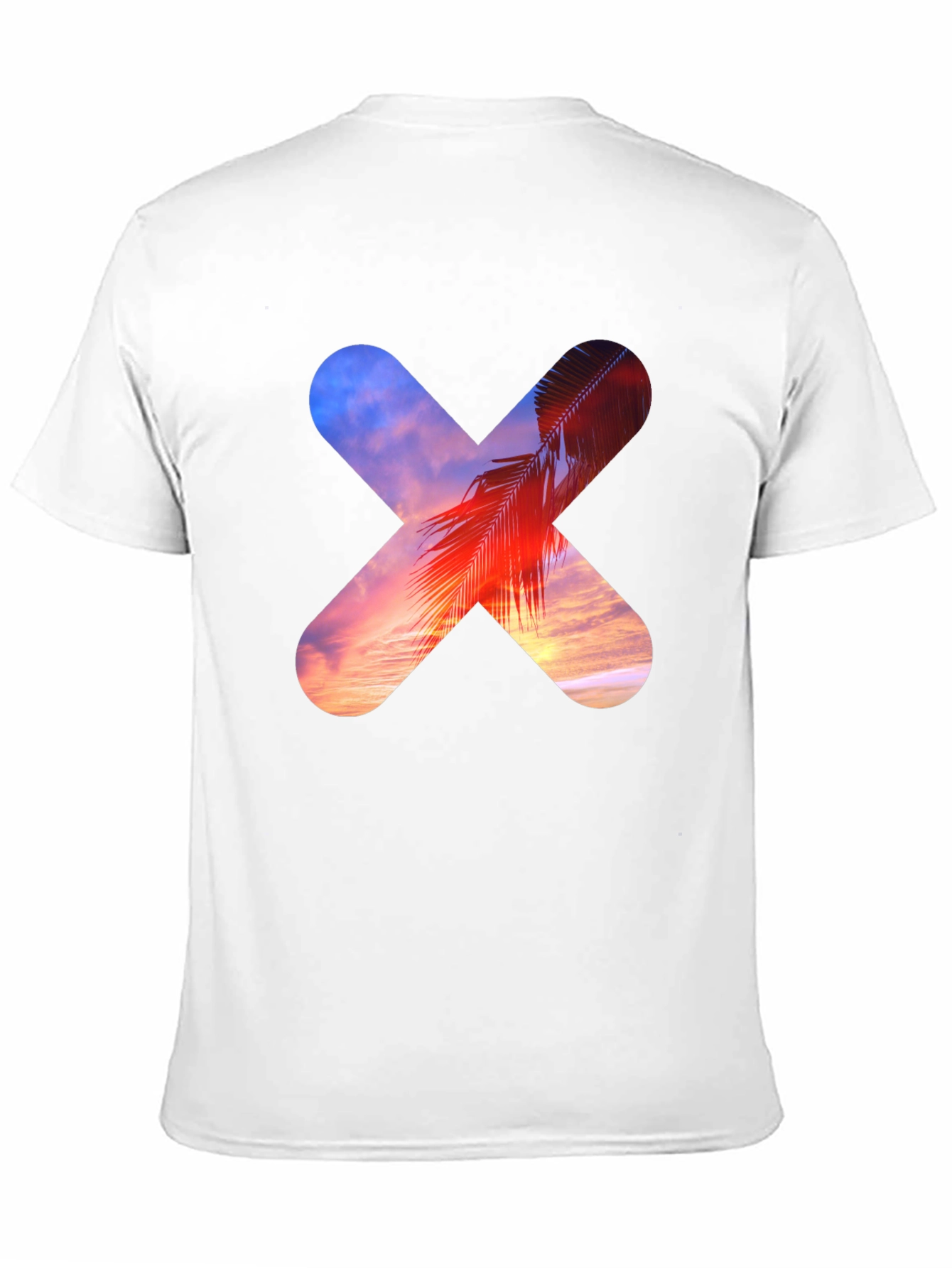 Sunset Palm Tree Cross Graphic T-Shirt