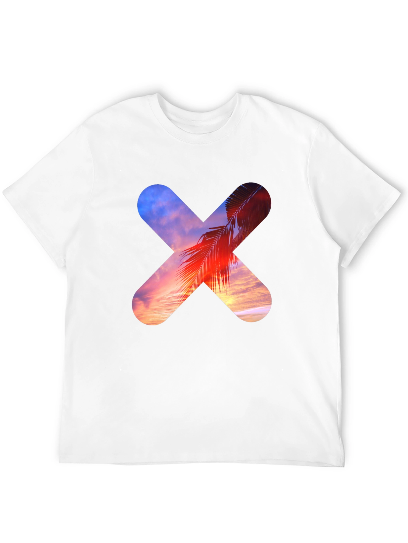 Sunset Palm Tree Cross Graphic T-Shirt