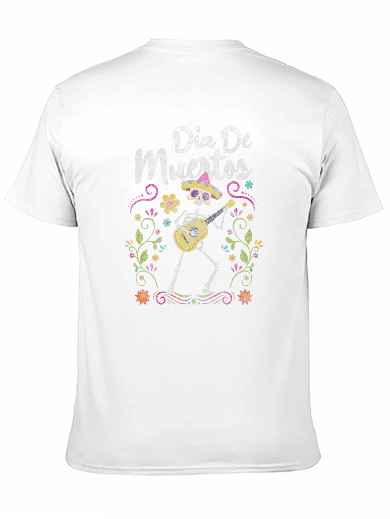 Dia De Muertos T-Shirt - Skeleton Guitar Player