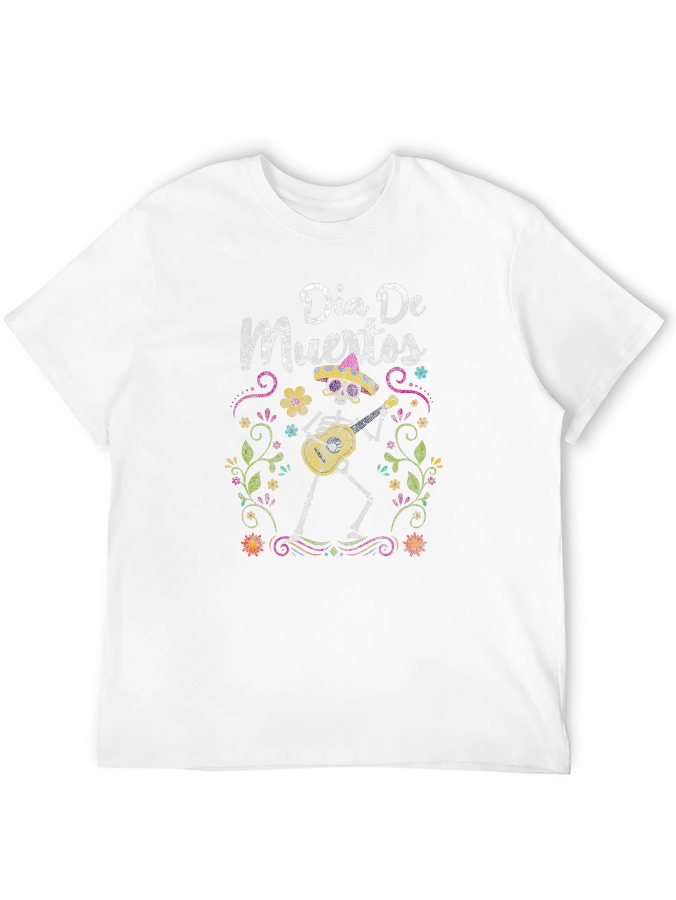 Dia De Muertos T-Shirt - Skeleton Guitar Player