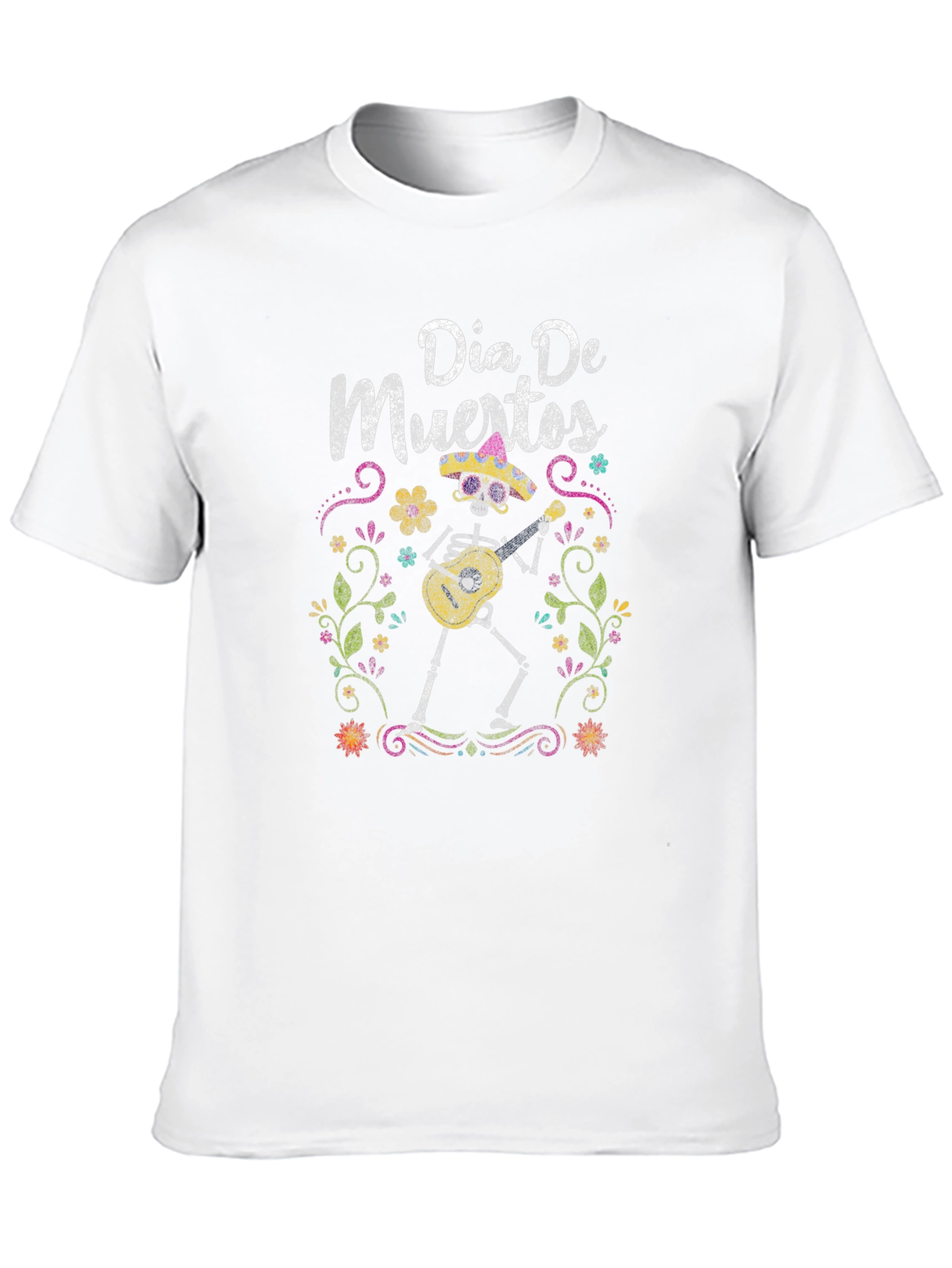 Dia De Muertos T-Shirt - Skeleton Guitar Player