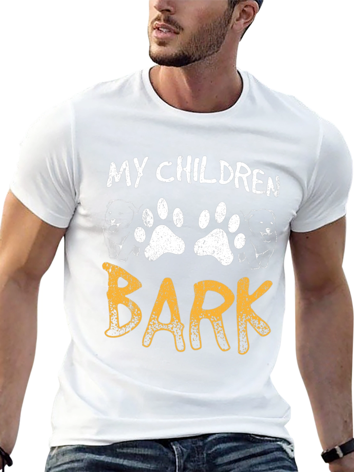 My Children Bark T-Shirt - Dog Paw Print Tee