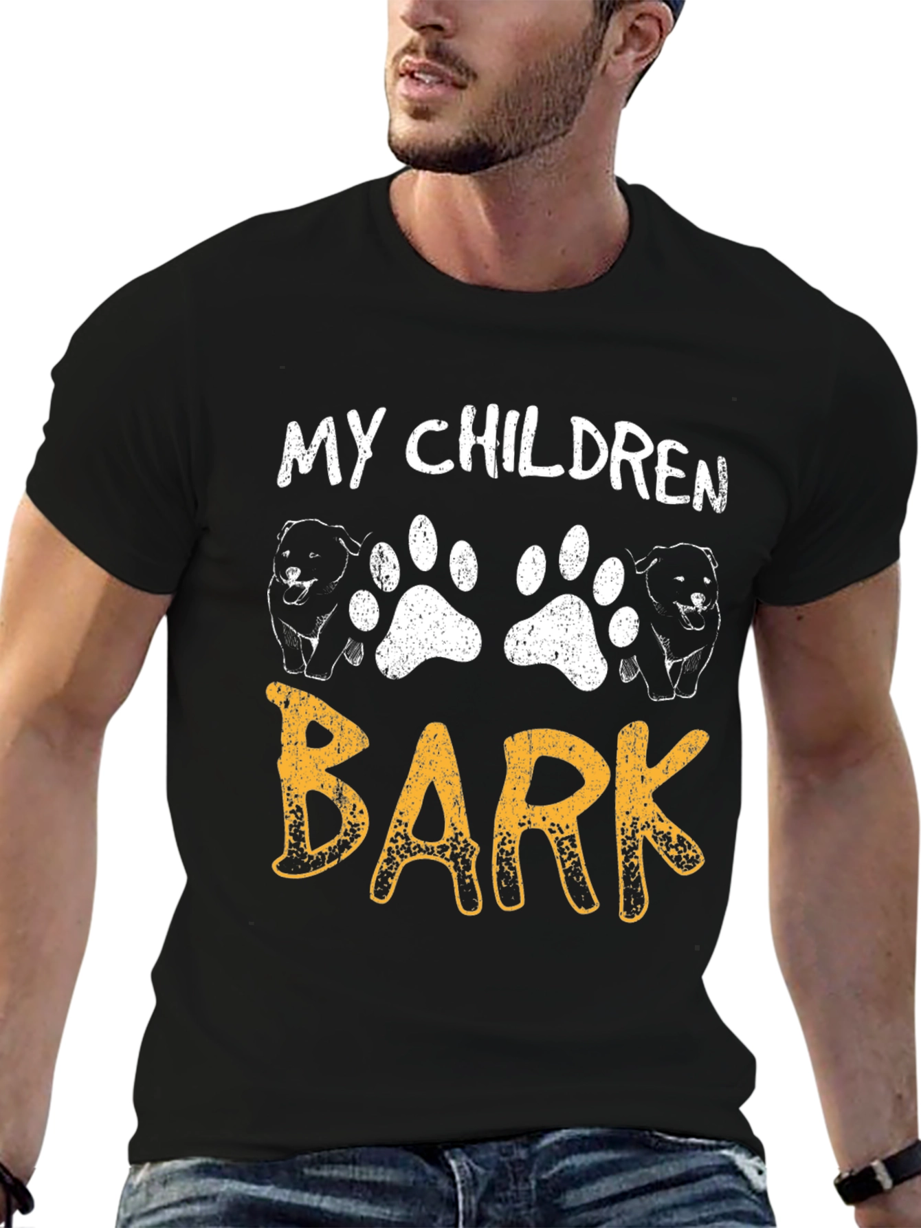 My Children Bark T-Shirt - Dog Paw Print Tee