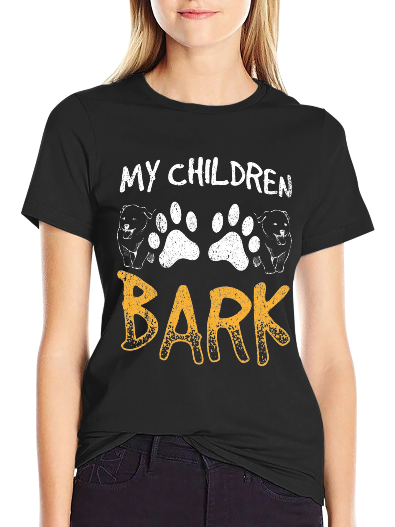 My Children Bark T-Shirt - Dog Paw Print Tee