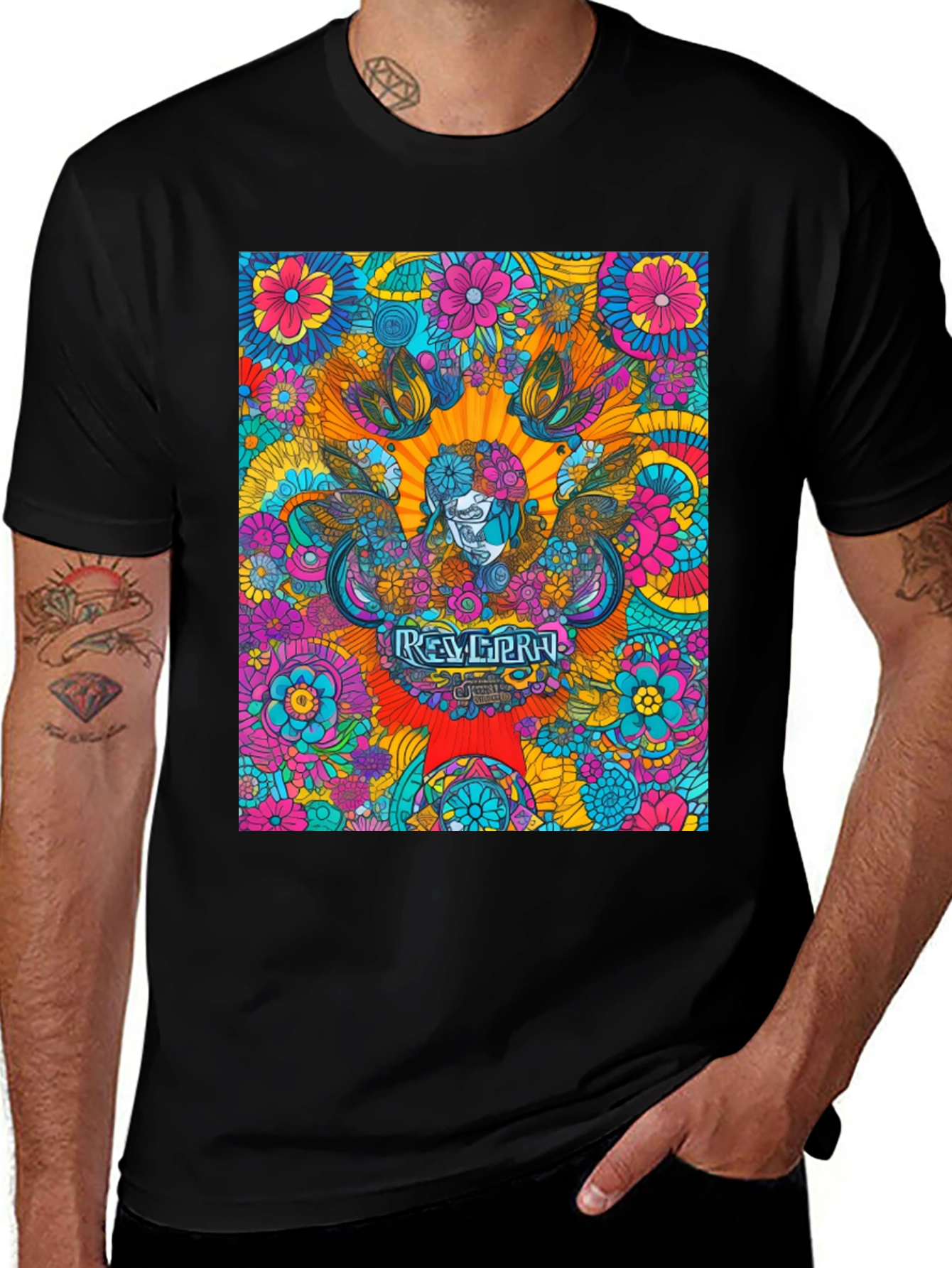 Psychedelic Floral Graphic Tee - Retro Cool T-Shirt