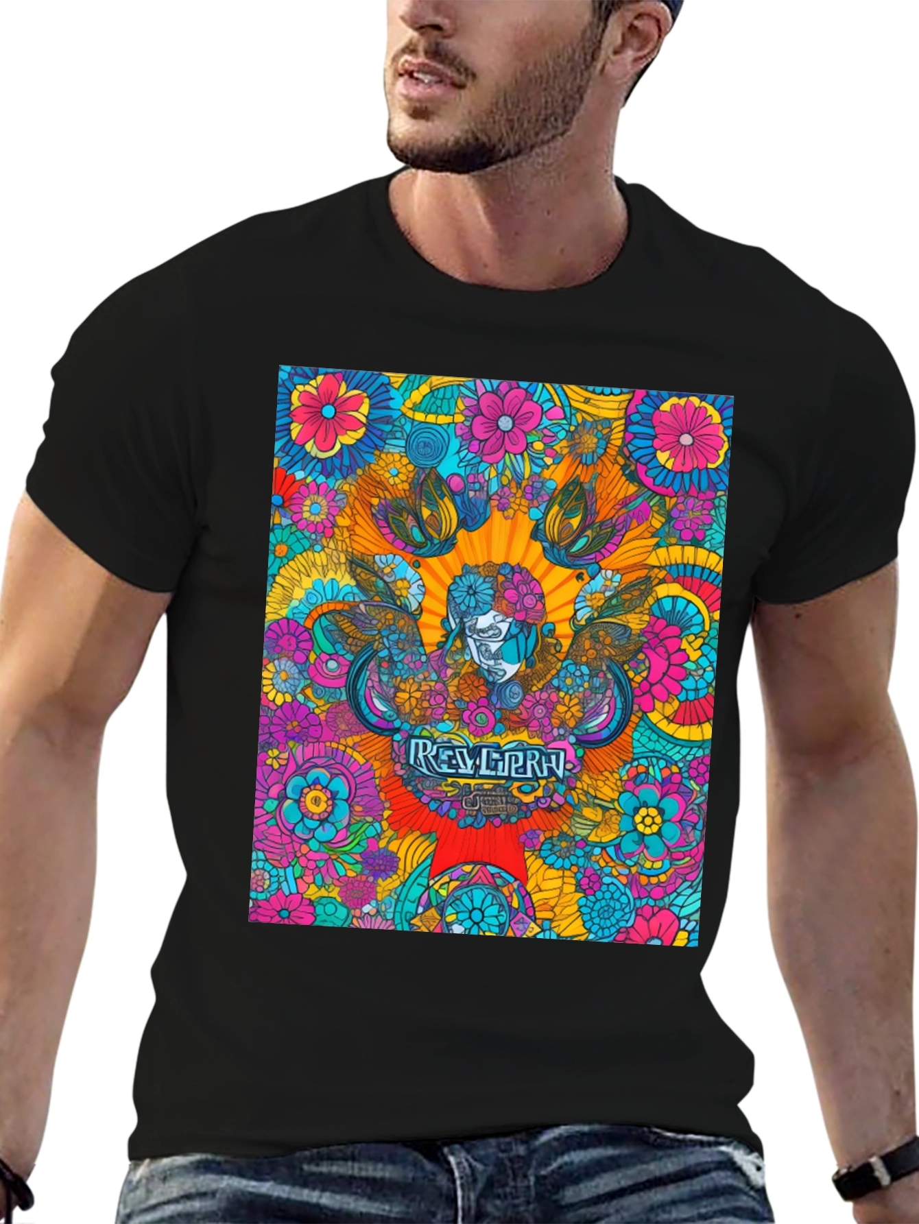 Psychedelic Floral Graphic Tee - Retro Cool T-Shirt